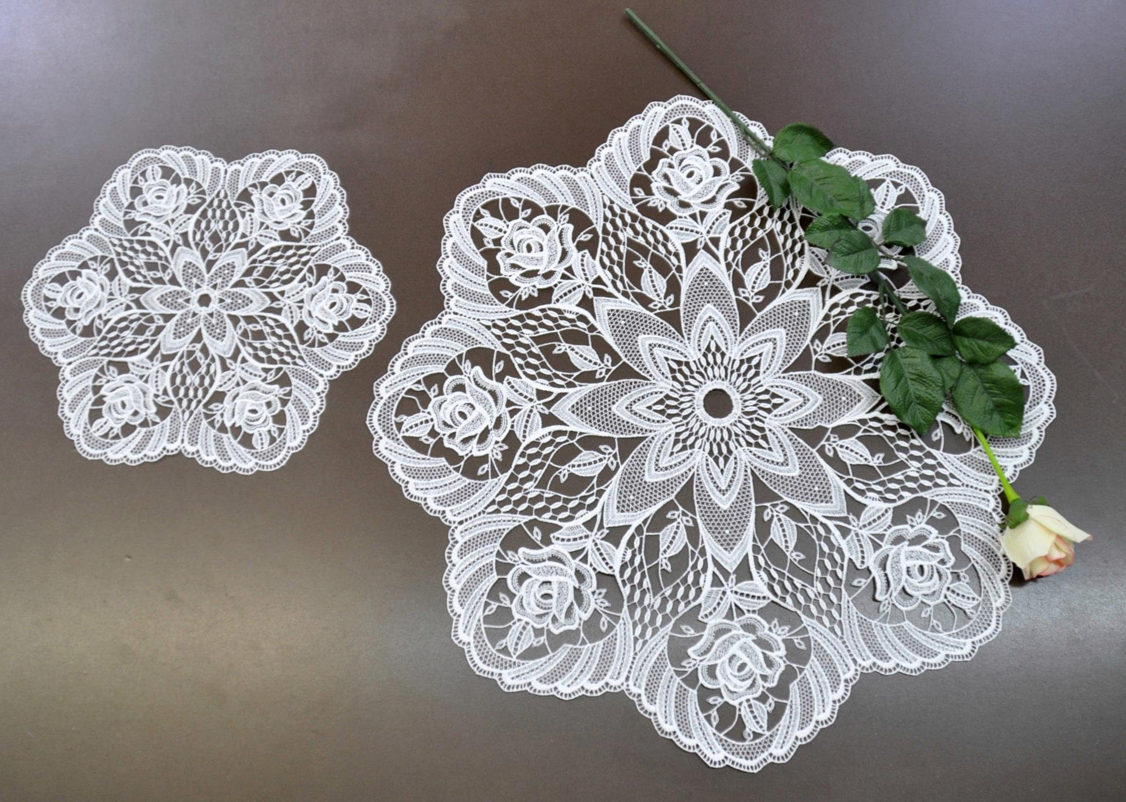 Stickereien Plauen Tischdecke Rosentraum günstig online kaufen
