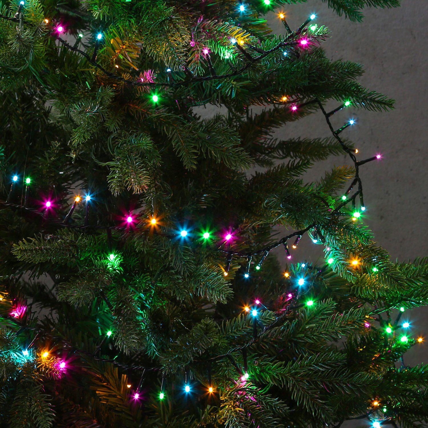 MARELIDA LED-Lichterkette Compact Twinkle 750LED bunt 8 Funktionen 16m Außen Weihnachten, 750-flammig