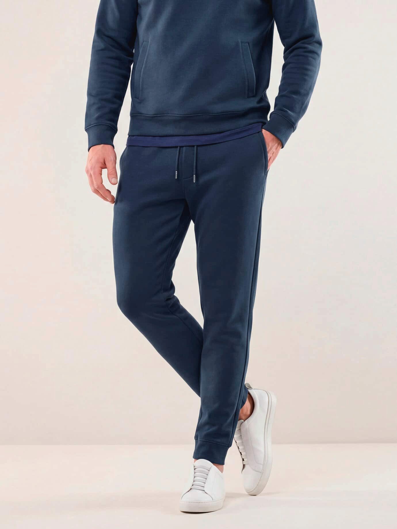 Walbusch Sweathose Herren Sweathose mit Baumwolle, modern, pflegeleicht