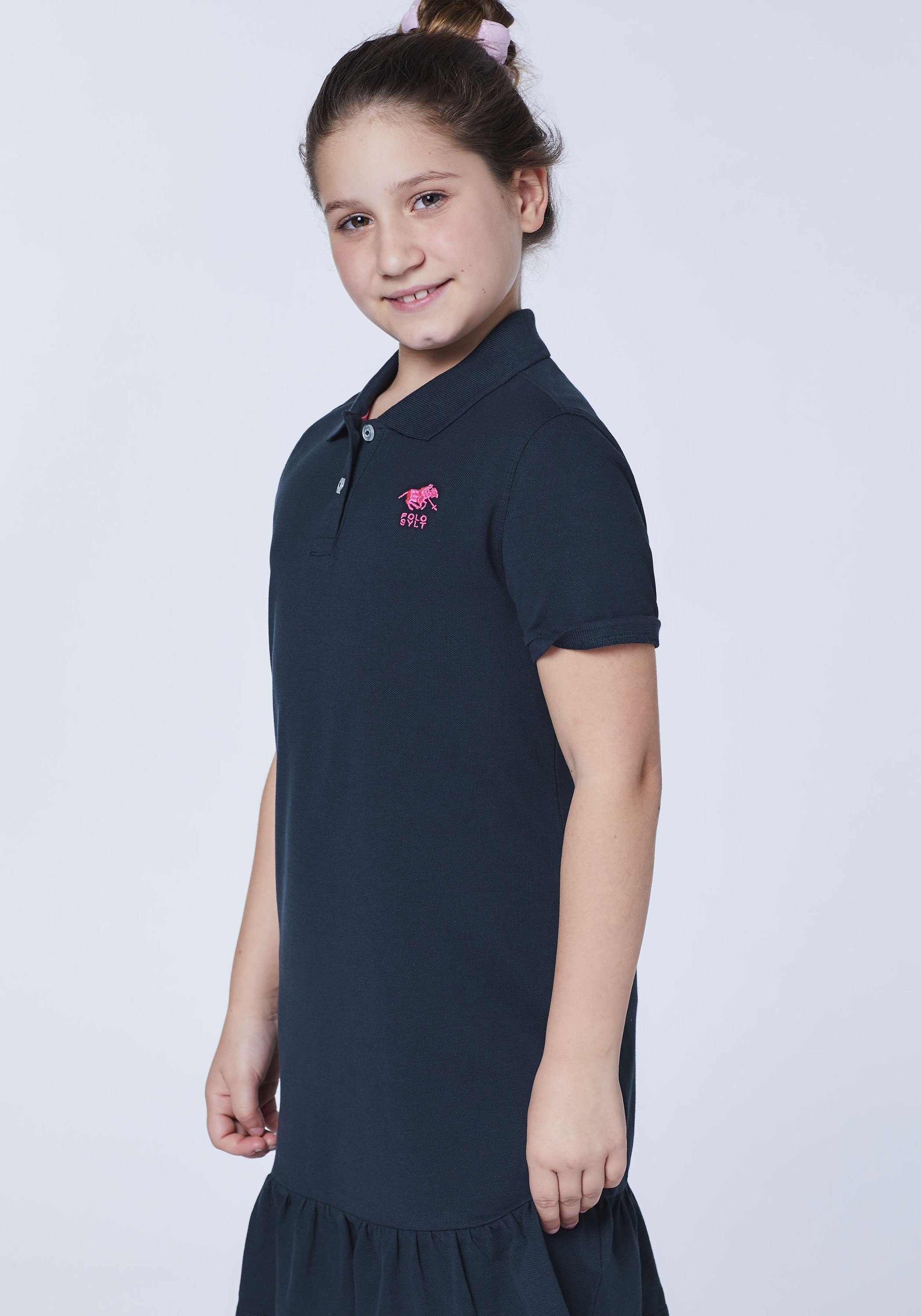 mit Sylt Polo Stickerei Sylt 19-4010 Logo Jerseykleid Polo Total Eclipse