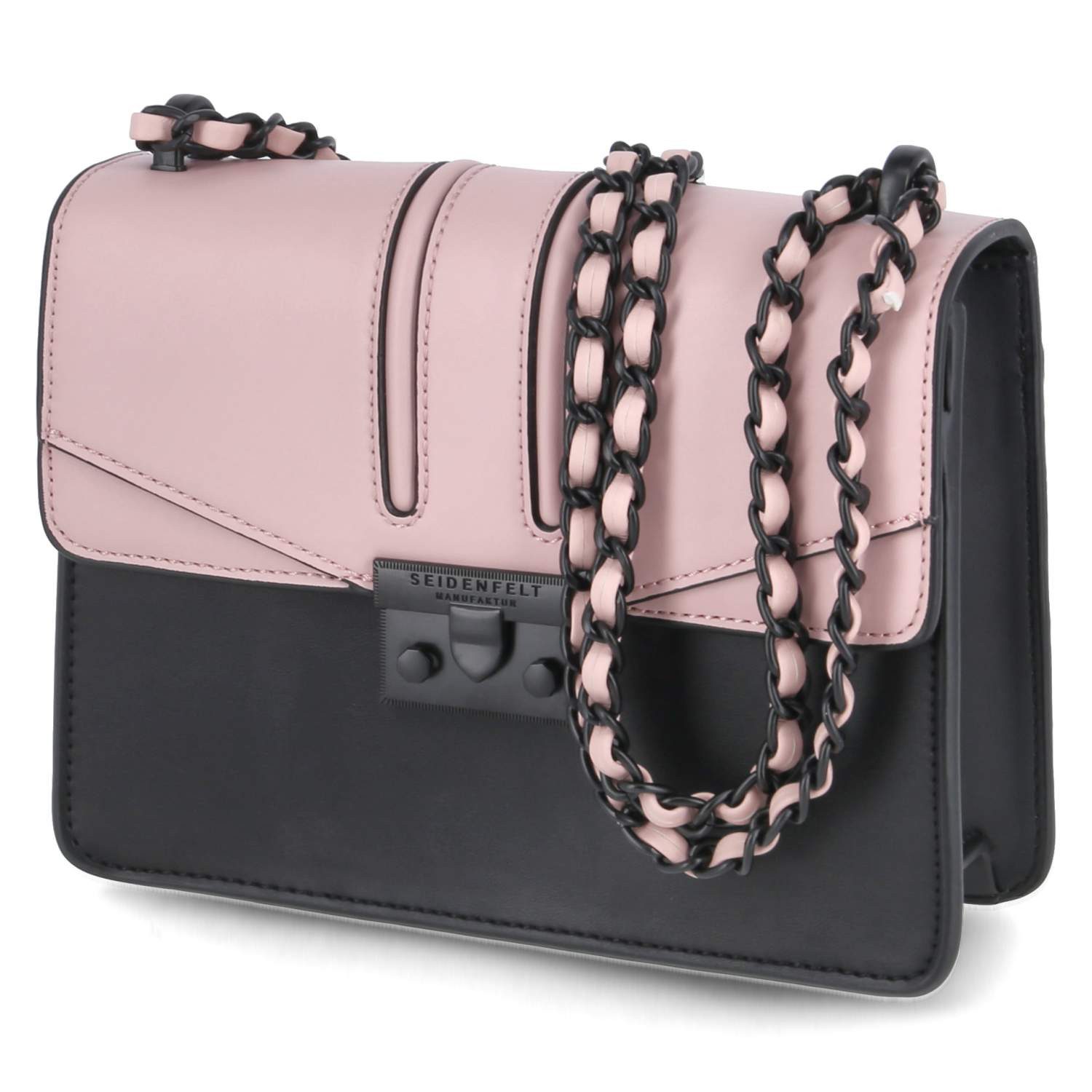 Seidenfelt Manufaktur Schultertasche Handtasche Roros Pink Black pi