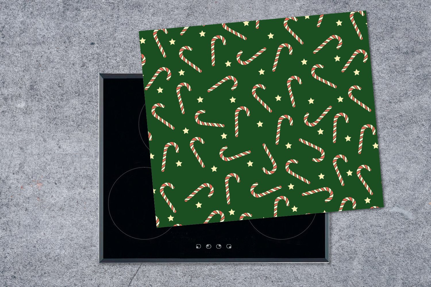 MuchoWow Herdblende-/Abdeckplatte - Sterne, (1 cm, - Ceranfeldabdeckung 60x52 Muster Mobile - nutzbar, tlg), Vinyl, Arbeitsfläche Weihnachten Seepocke