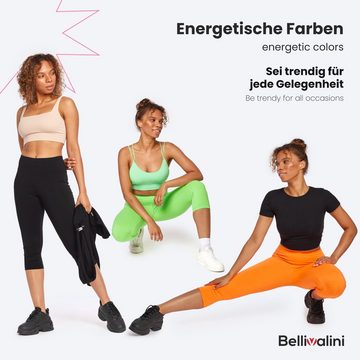 Bellivalini Leggings Damen Neon Hose 3/4 Radlerhose Jogginghose 80er Jahre BLV50-302 (1-tlg) mit Naht, Ideal für Sport Party Gym