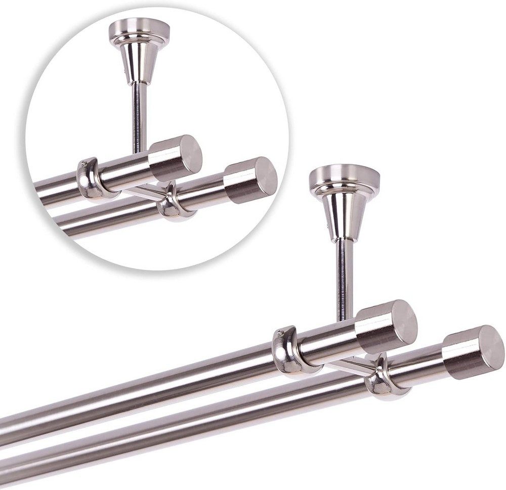 MDEKOR Gardinenstange Vorhangstange 19mm, 2-läufig, 2-läufig Deckemontage, günstig online kaufen