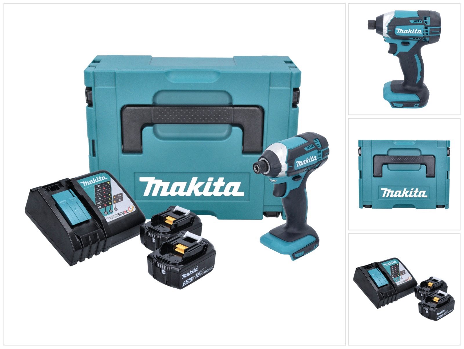 Makita Akku-Schlagschrauber DTD 152 RFJ Akku Schlagschrauber 1/4" 18V 165Nm + 2x Akkus 3,0Ah + La