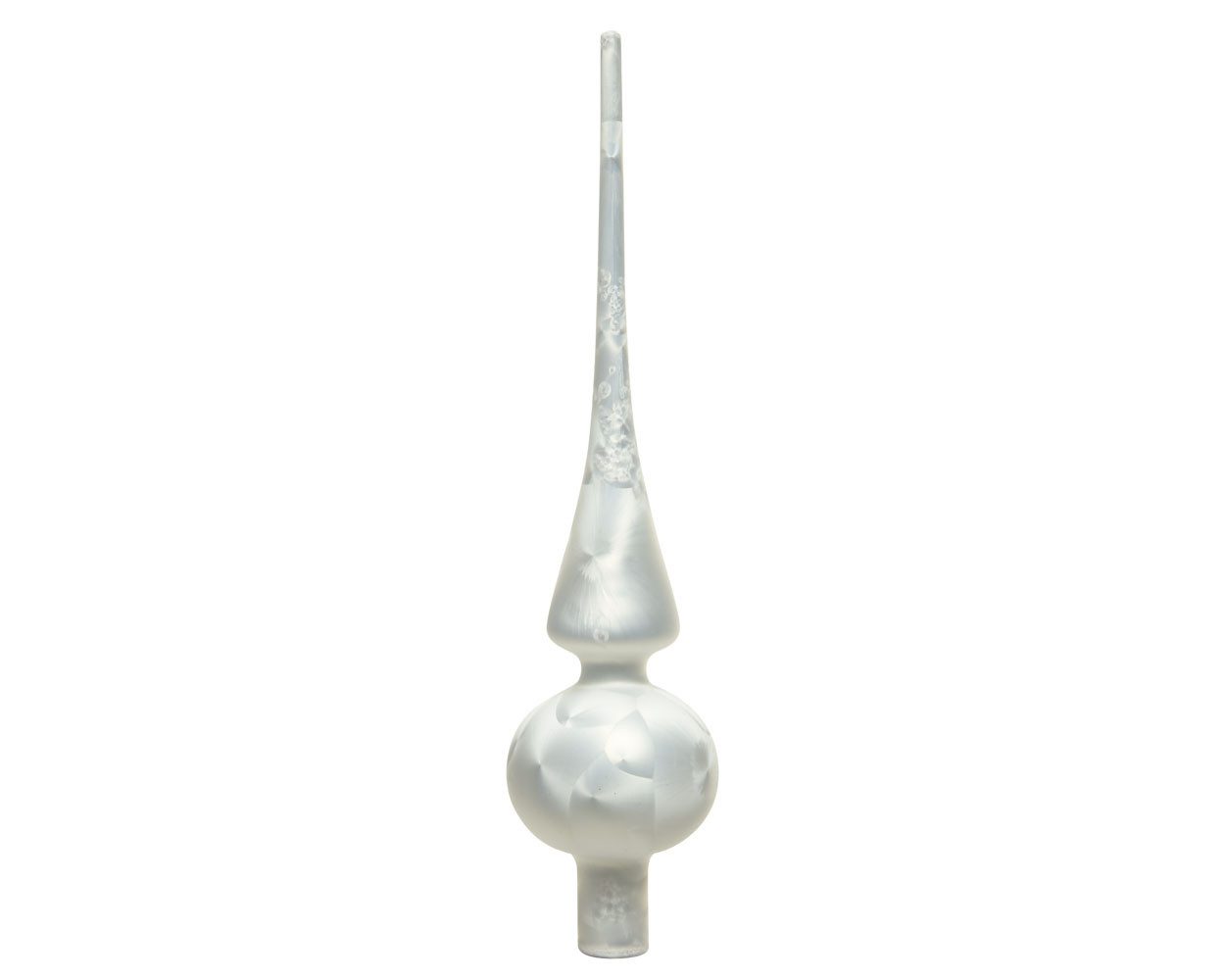 Kaemingk Christbaumspitze, Christbaumspitze Glas 26cm weiß eislack matt