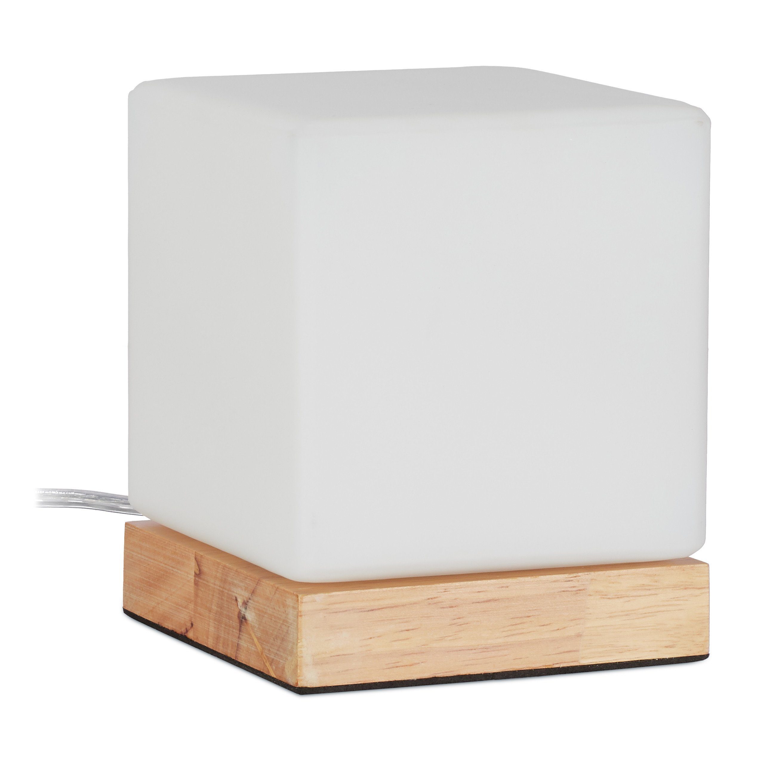 relaxdays Tischleuchte Tischlampe Würfel günstig online kaufen