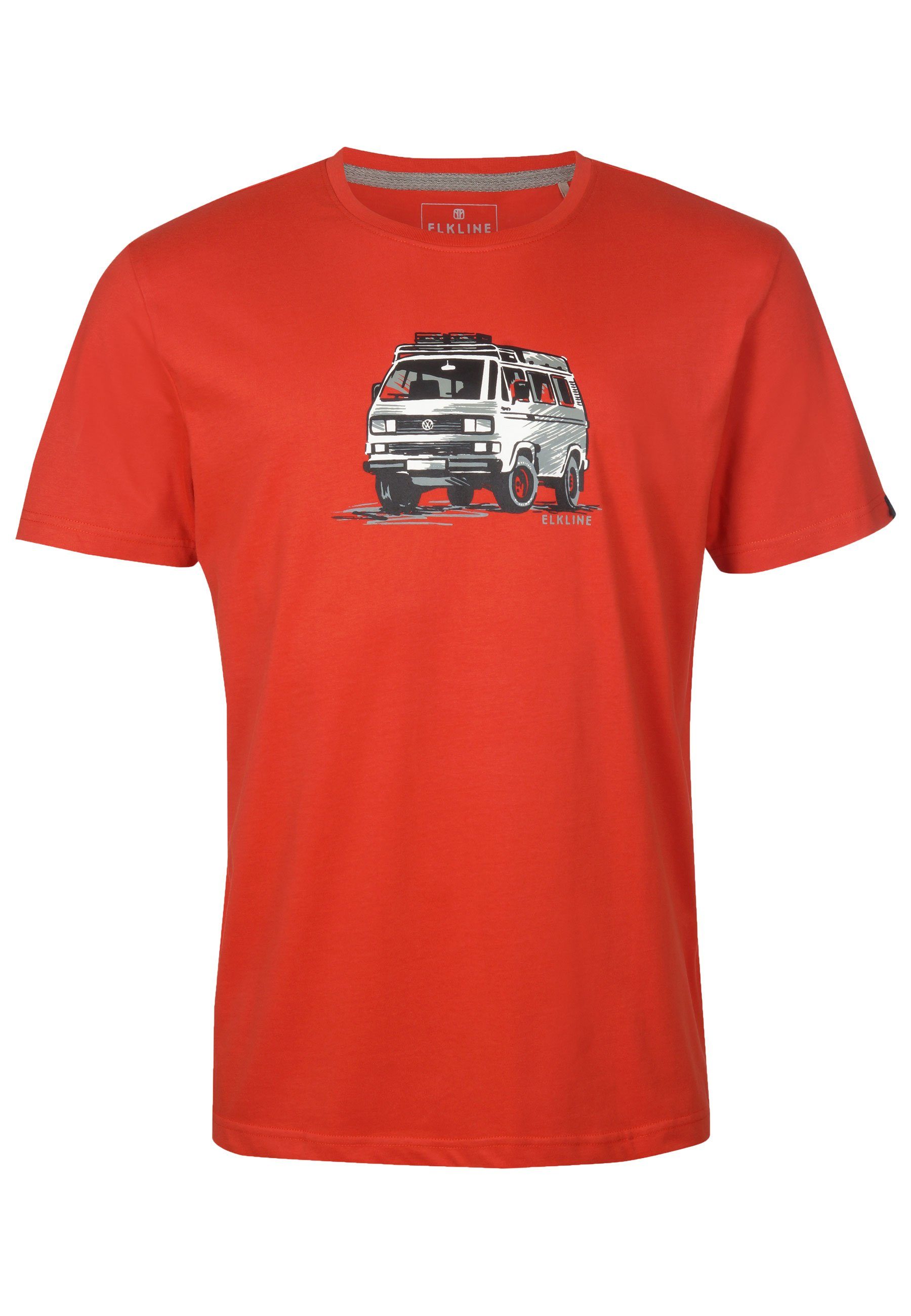 Retro mandarin Bulli Gassenhauer T-Shirt Elkline VW Brust Print