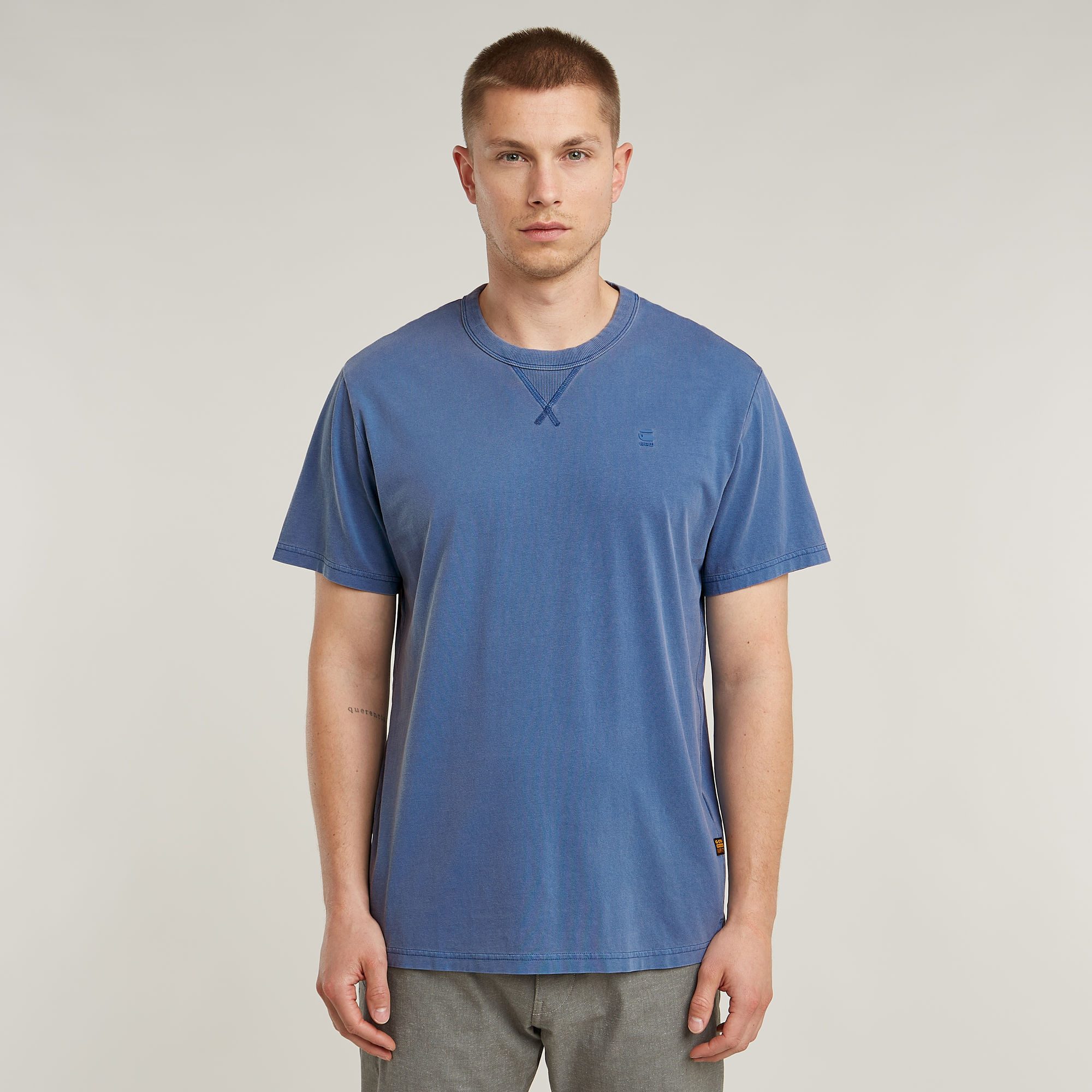 G-STAR T-Shirt Nifous Rundhals, mit Rippeinsatz