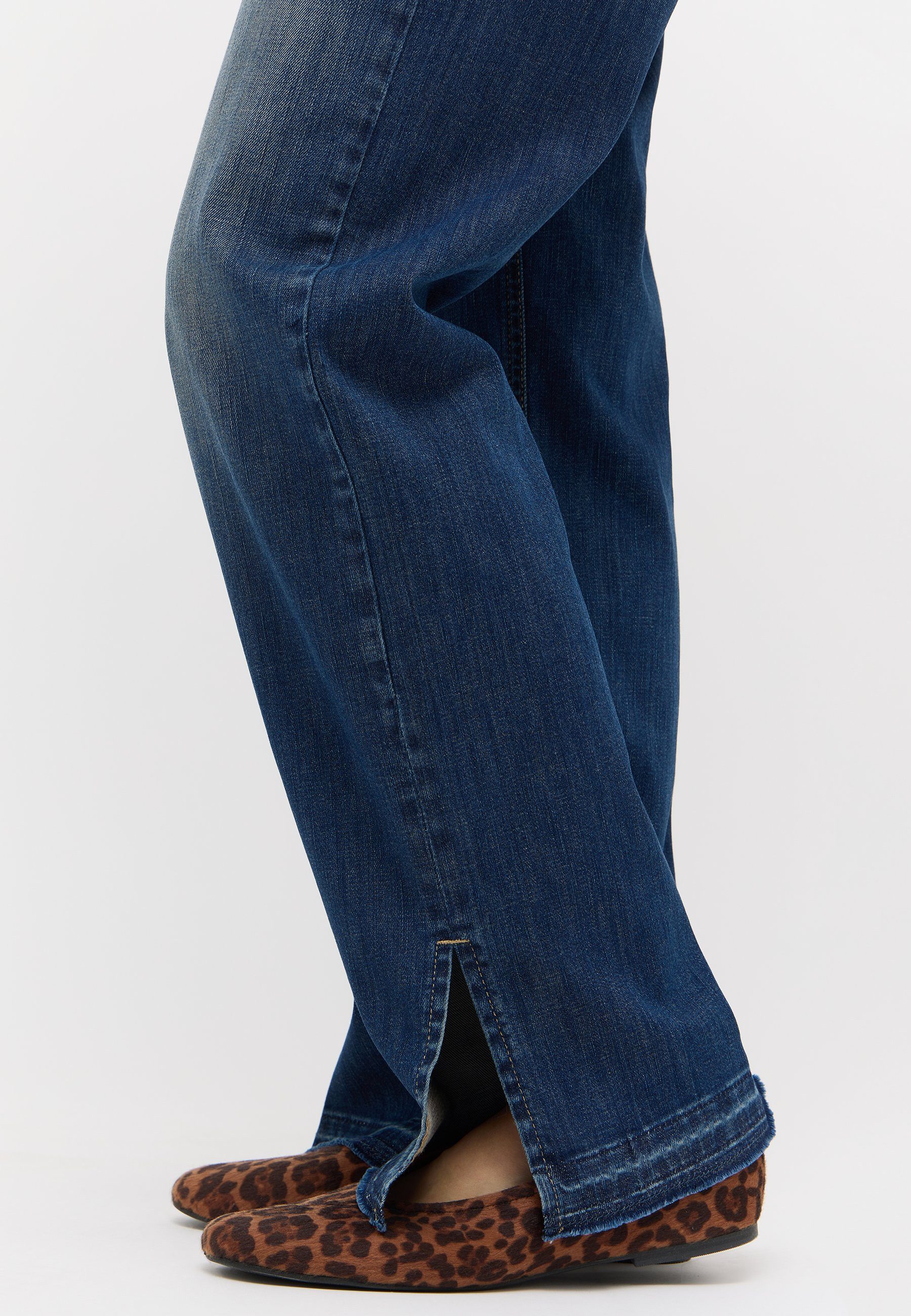 ANGELS Bootcut-Jeans mit Schlitz am Beinabschluß, Wide Leg, Stretch
