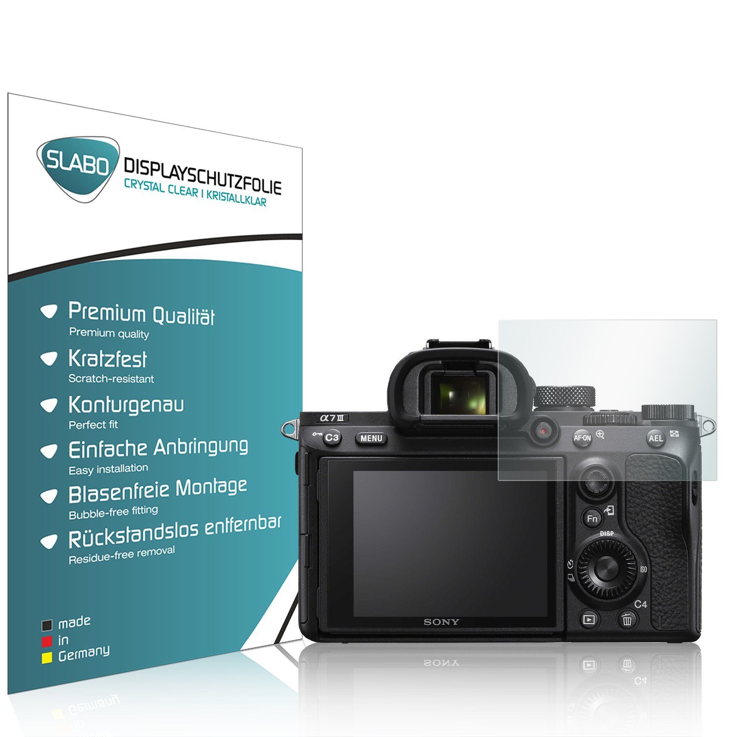 SLABO Schutzfolie 4 x Displayschutzfolie Crystal Clear, Sony Alpha 7 III