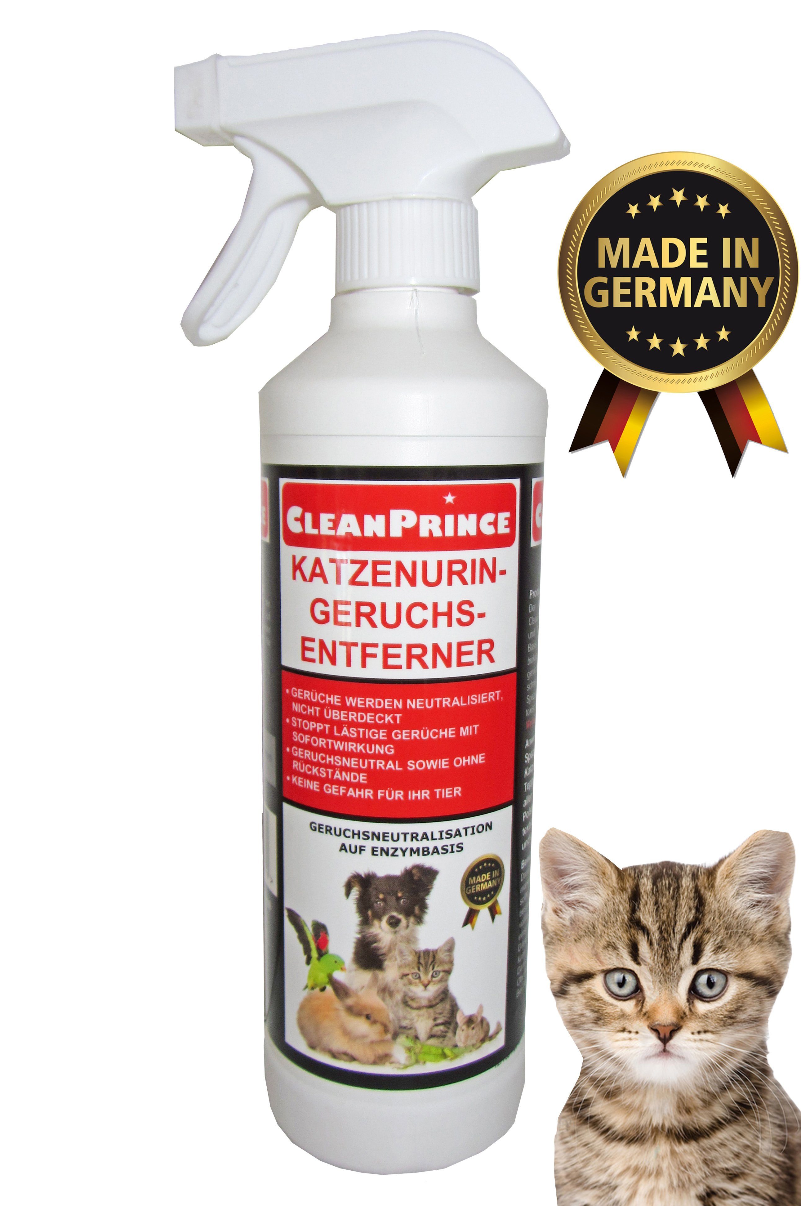 CleanPrince Katzenurin-Geruchsentferner auf Enzymbasis Reinigungsspray