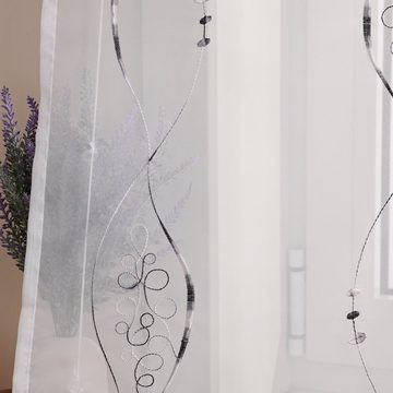 Raffrollo, Joyswahl, mit Schlaufen, Küche Modern Schlaufenrollo Besticktmit Vorhänge mit Stickerei