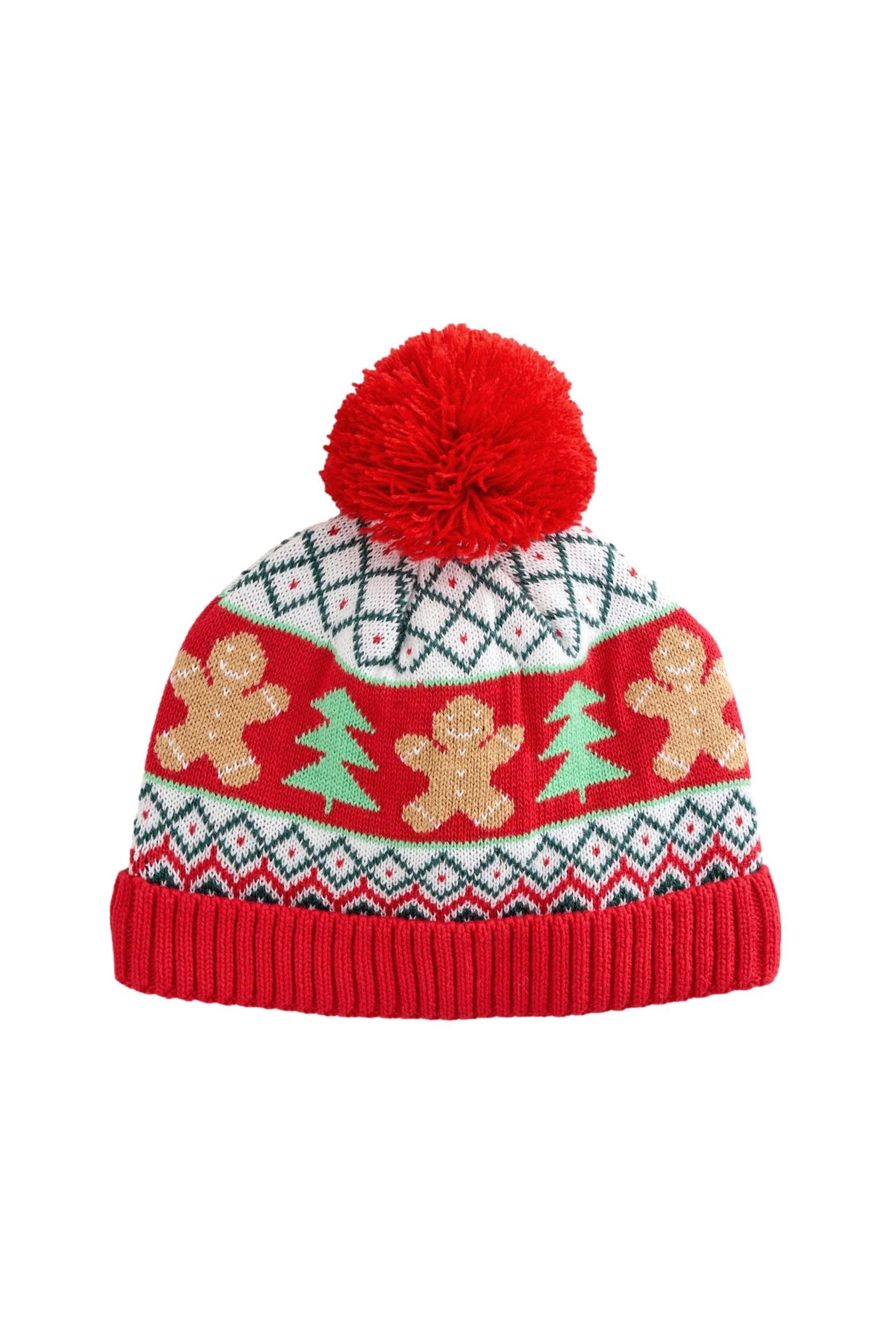 Next Beanie Baby Weihnachtsstrickmütze mit Bommel (1-St)
