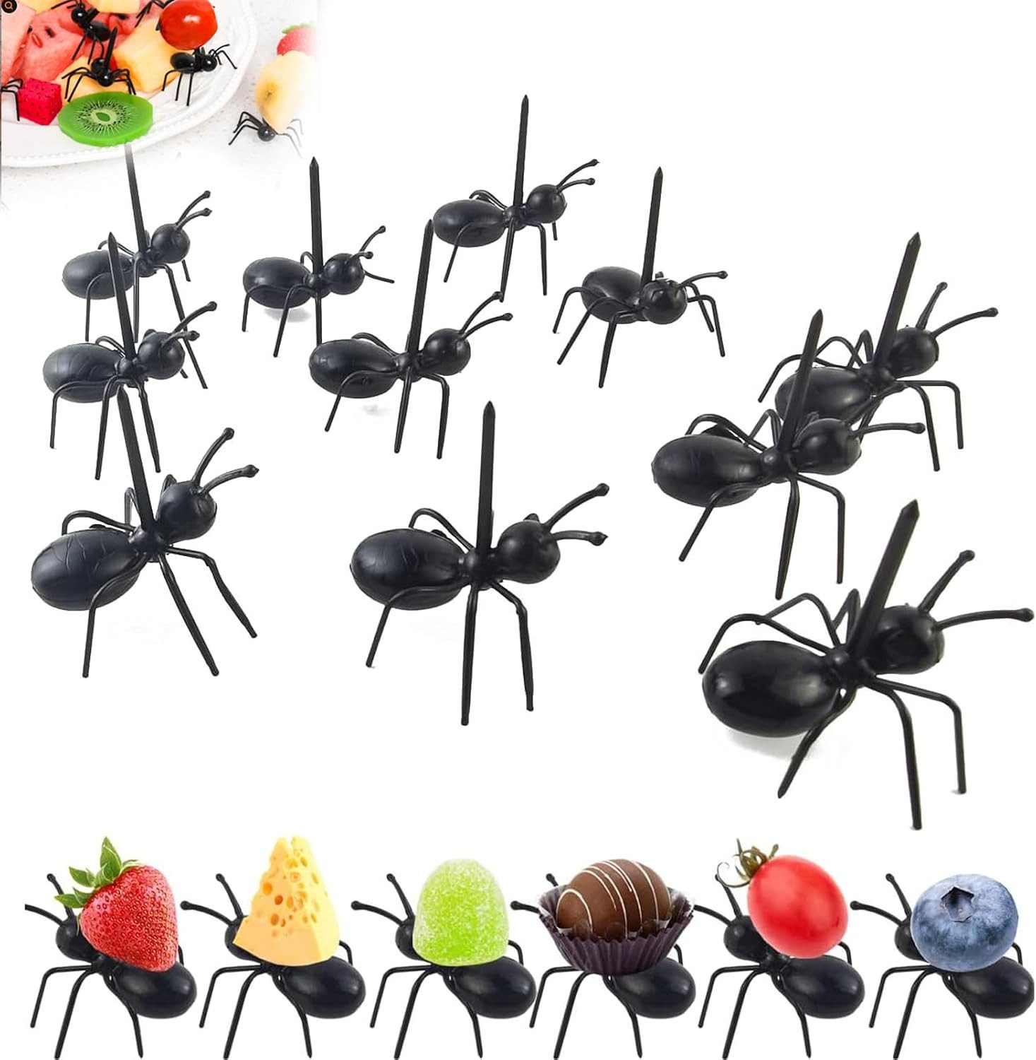 FELIXLEO LED Discolicht Scinzene 36 Stück Halloween Zahnstocher, Tischdeko, Fing — Empfehlung für Fingerfood-Platte mit