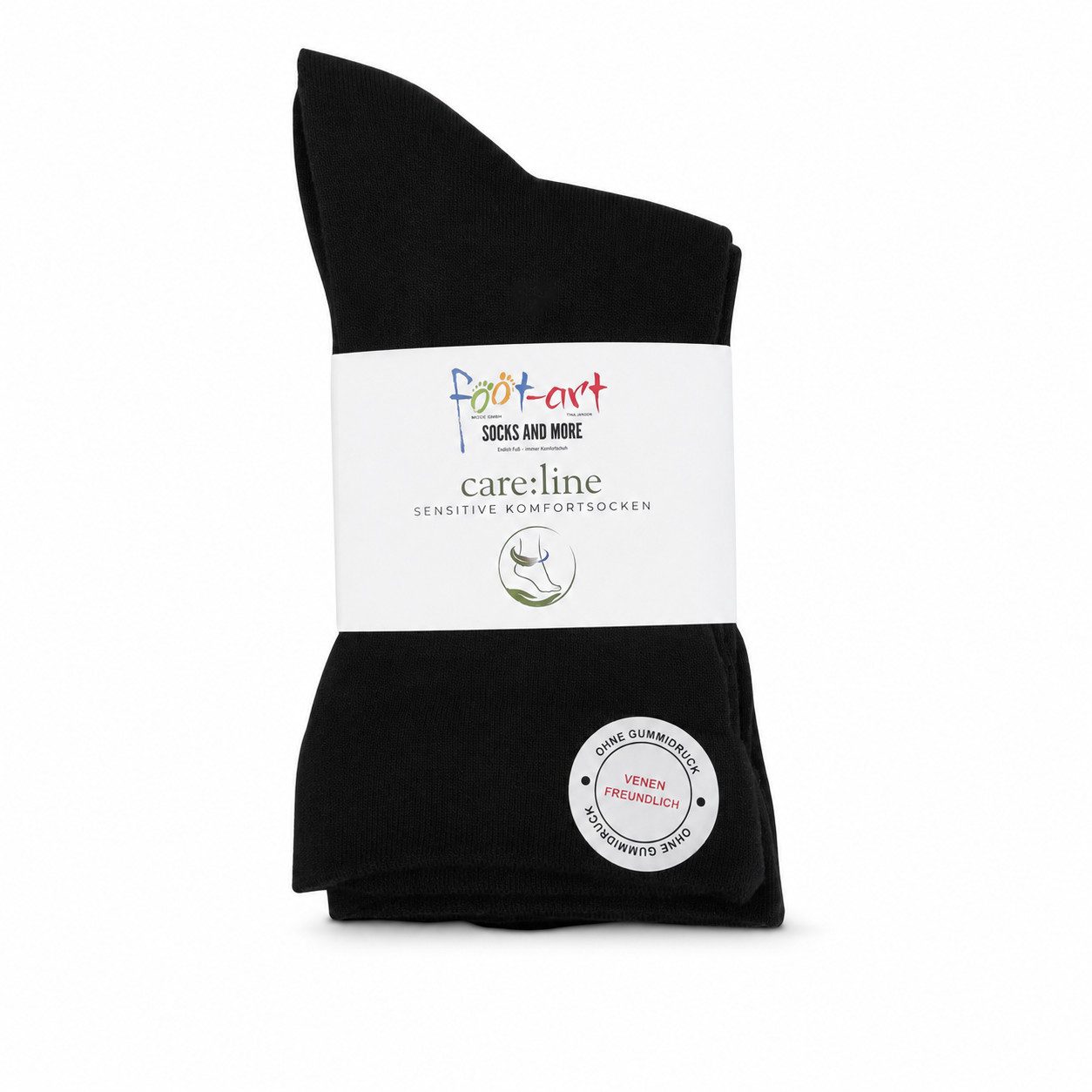 footart Diabetikersocken care:line extra weit (Packung, 6 Paar) Extra weiter Komfortbund ohne starken Gummidruck, flache Zehennaht