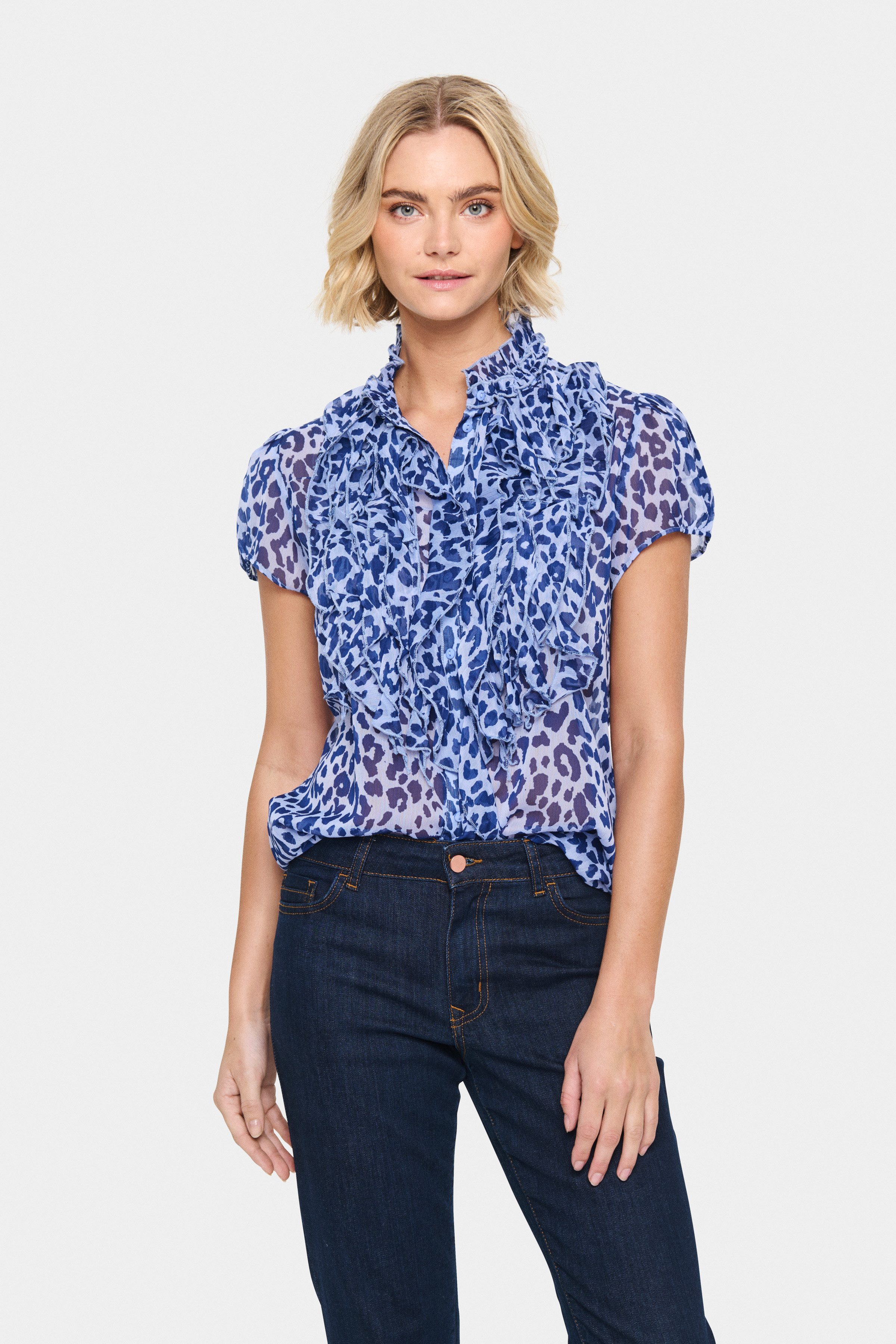 Saint Tropez Rüschenbluse LiljaSZ Crinkle SS Shirt günstig online kaufen