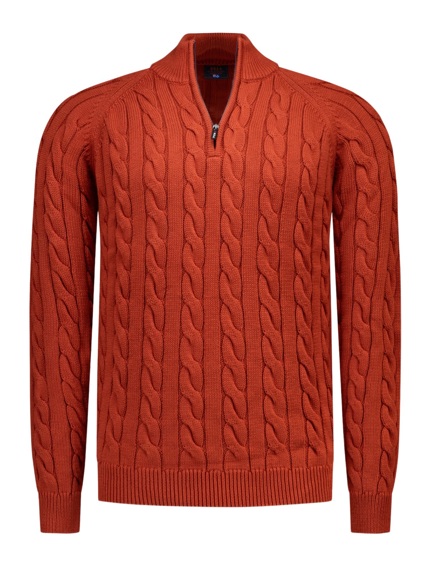 New Zealand Auckland Strickpullover NZA263 H braun,Casual,Baumwolle,Strukturiert,Troyer-Kragen,Langarm,Regular Fit