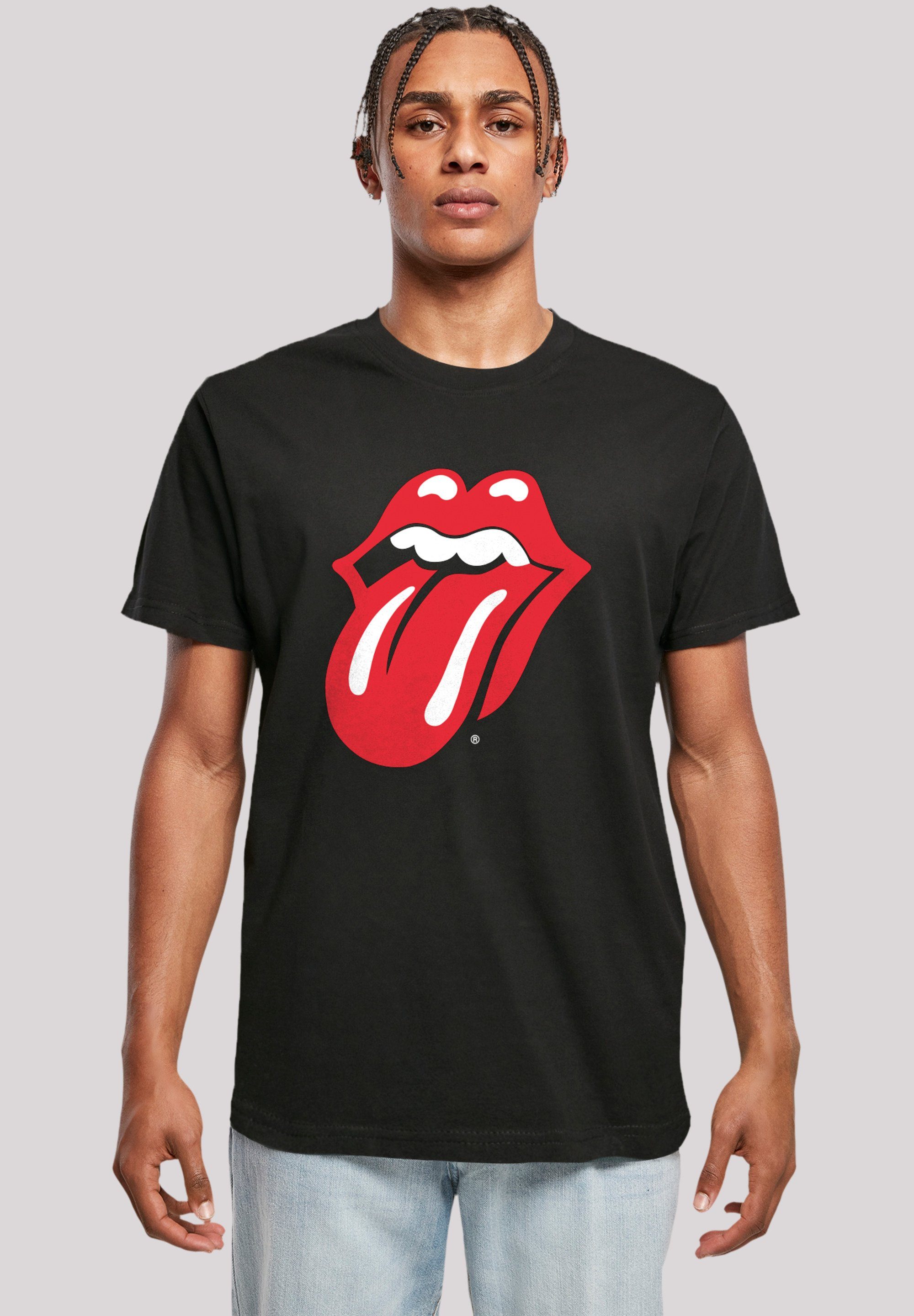 F4NT4STIC T-Shirt The Rolling Stones Rote Zunge Print schwarz
