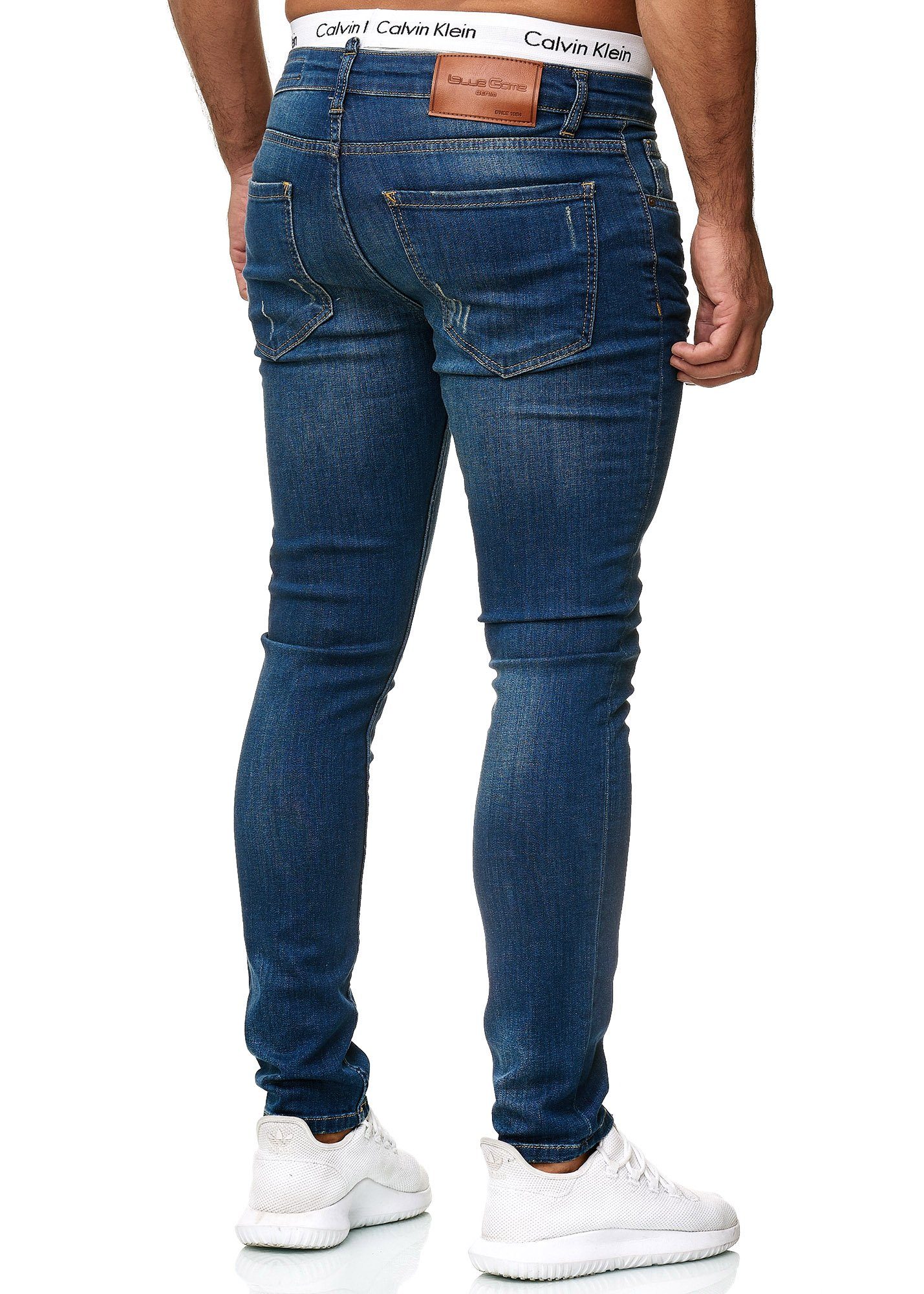 OneRedox Straight-Jeans Freizeit Used Designerjeans 1-tlg) Casual 600JS Blue Business Bootcut, (Jeanshose 608 Heavy