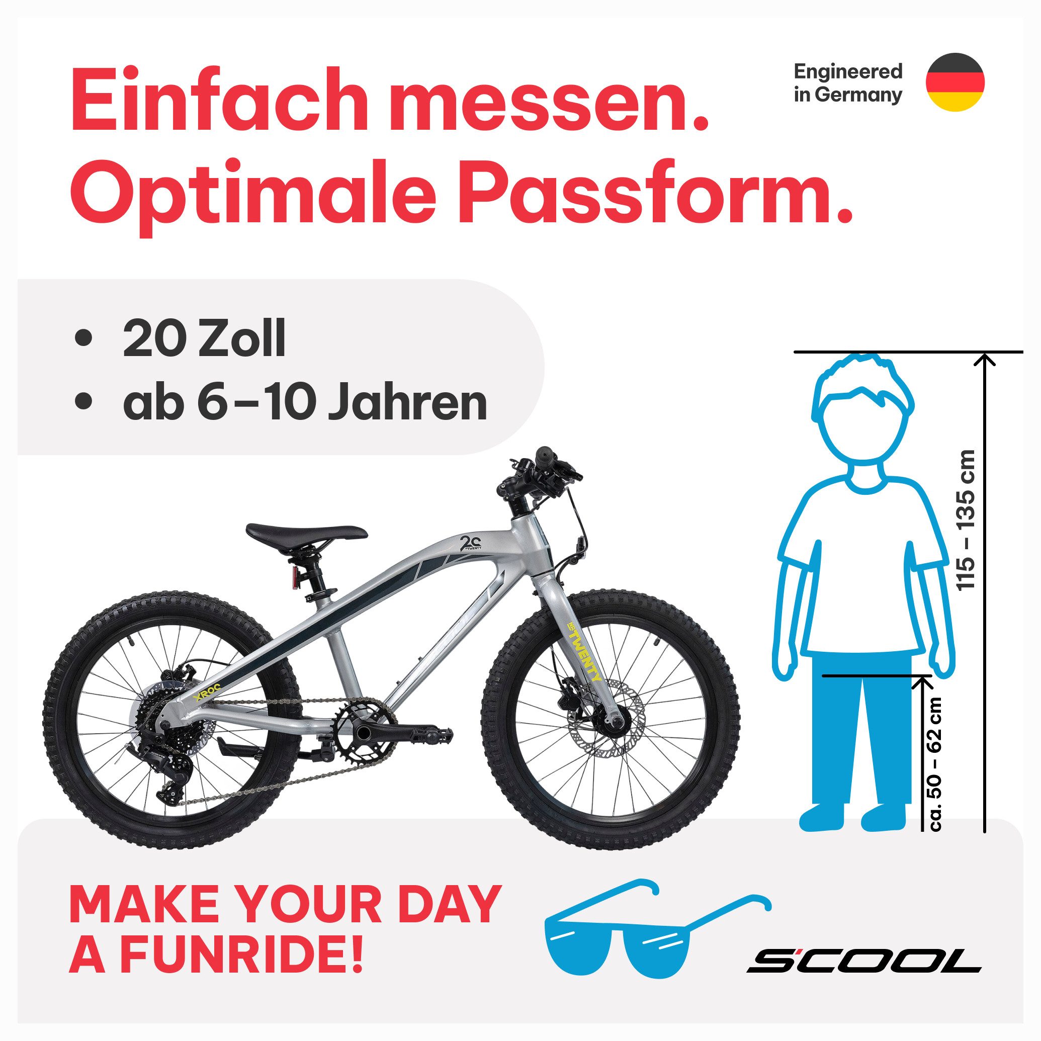 S’COOL Jugendfahrrad Xroc TWENTY 20 Zoll, 8 Gang