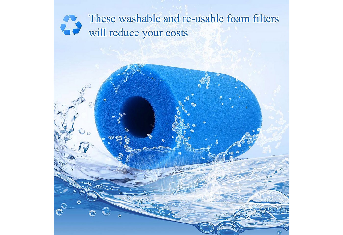 Thumbnail - BlingBin Aquariumfilter Schwimmbadfilter Baumwolle Filterschwamm Waschbar Pool Schwamm Rohr (1er Set, 4 St., 4 Stück), l...