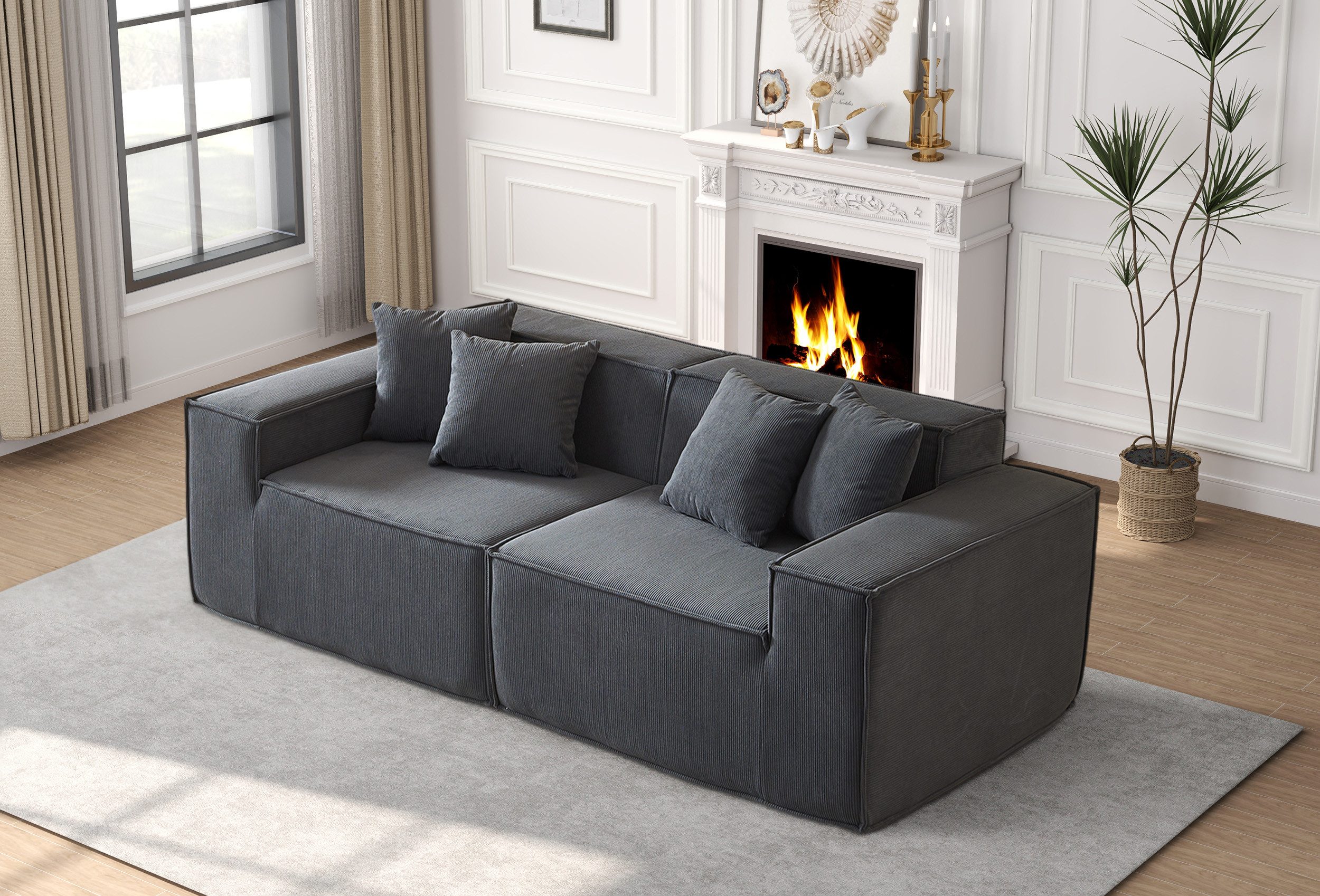 Fanttik 2-Sitzer Schaumstoff Sofa B/T/H: 200/90/65 günstig online kaufen