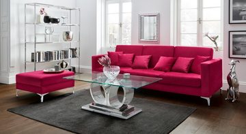 Leonique Regal Barolo, modernes Chromgestell mit Glaseinlegeböden
