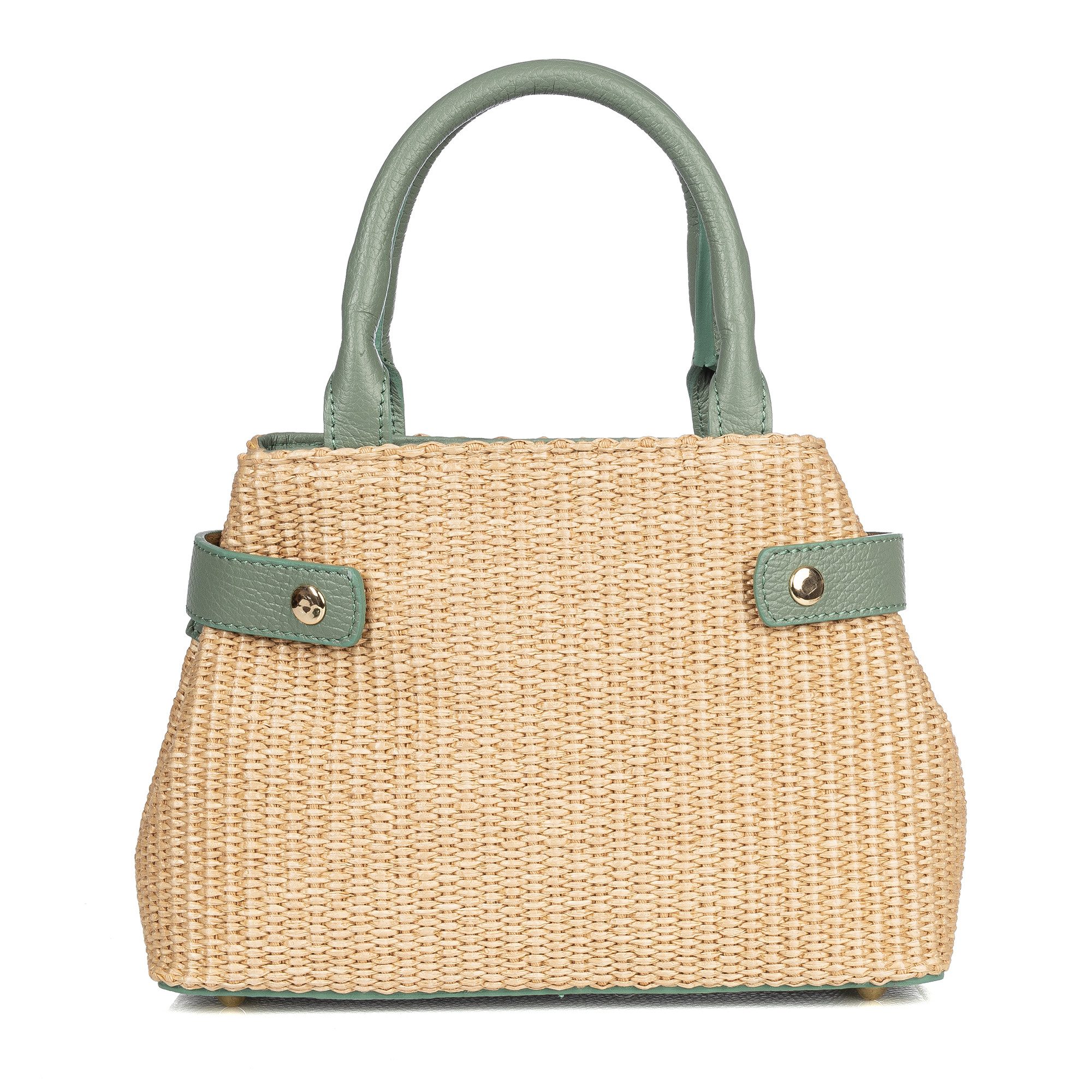 Der Trachtler Trachtentasche Damen Raffia-Tasche mit Lederdetails, - Made in Italy