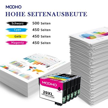 MOOHO für EPSON 29XL 29 XL XP-335 342 345 352 355 432 Tintenpatrone (Ersatz Tintenpatrone 2x Schwarz 2x Cyan 2x Magenta 2x Gelb Expression Home XP-442 XP-432 XP-435 XP-257 XP-352 XP-342 XP-245, 0-tlg., XP-235 XP-255 XP-332 XP-345 XP-335 XP-247 XP-355 XP-455)