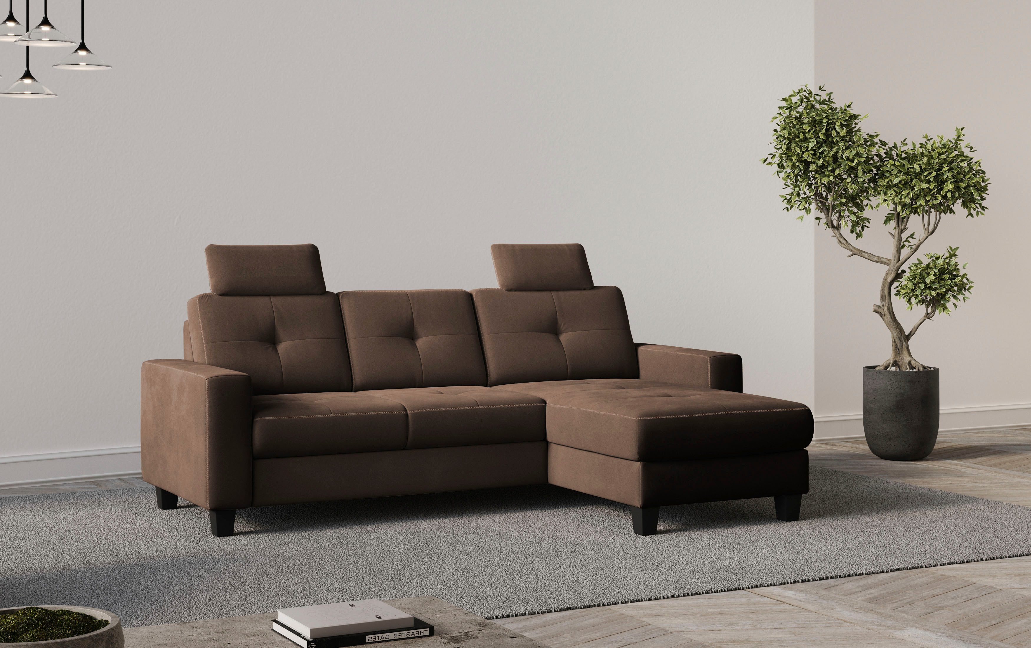 Places of Style Ecksofa "Varese L-Form", wahlweise mit Bettfunktion und Bet günstig online kaufen