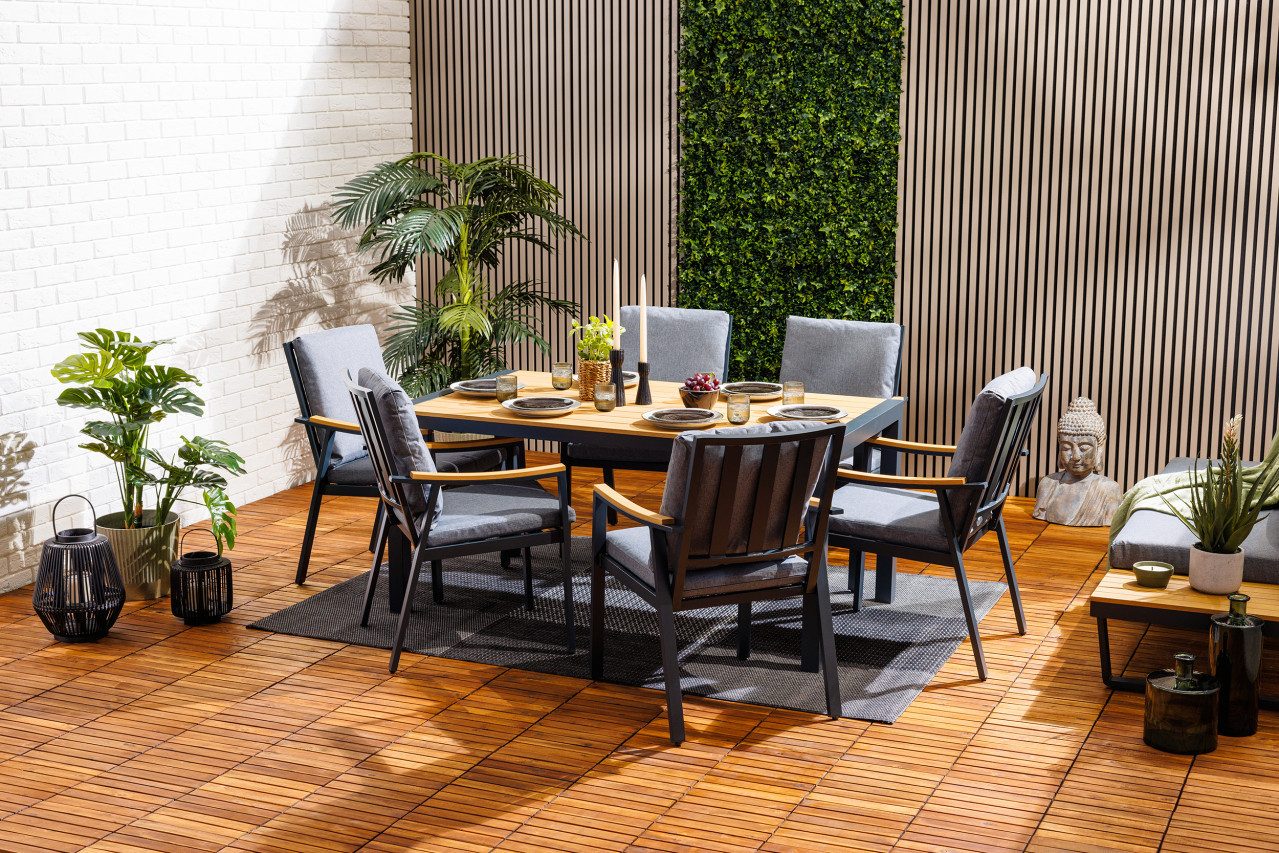 Primaster Garten-Essgruppe Primaster Dining Möbelset Eukalyptus Shanghai, Witterungsbeständig