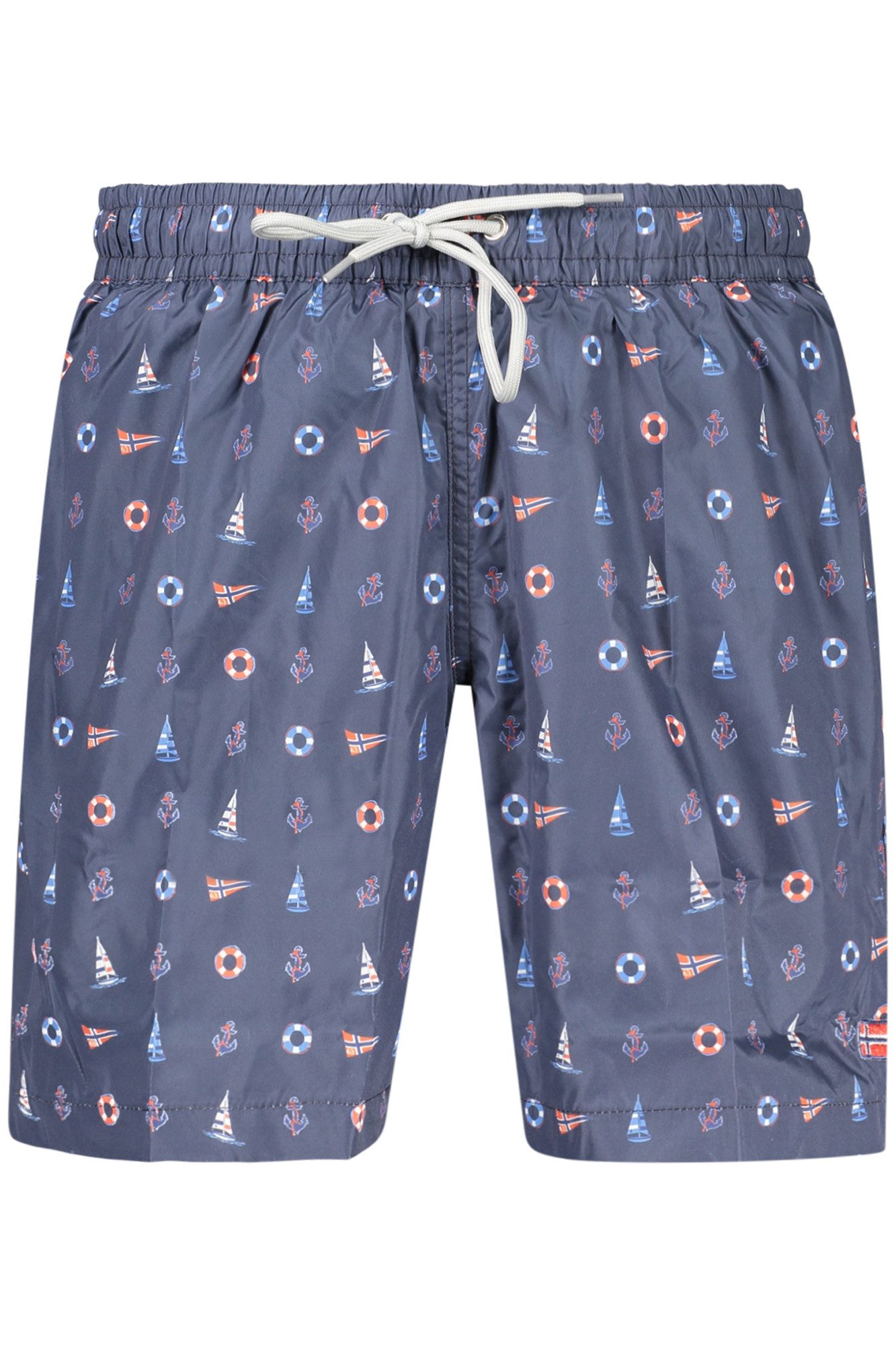 NORWAY 1963 Badeshorts Elegante blaue Badehose mit maritimem Druck und praktischen Taschen