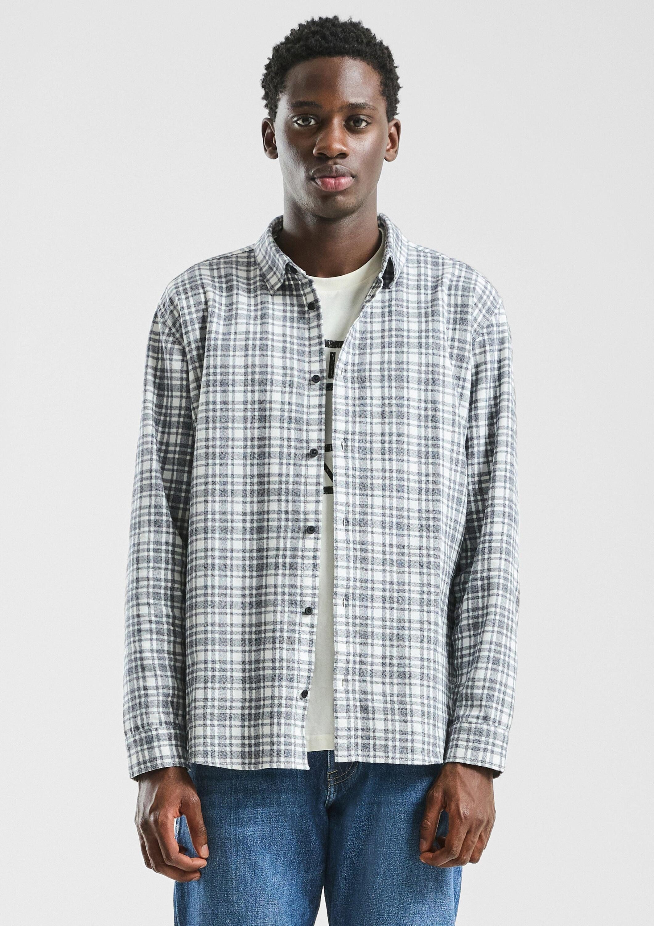 QS Langarmhemd Hemd Regular Fit: Flanellhemd