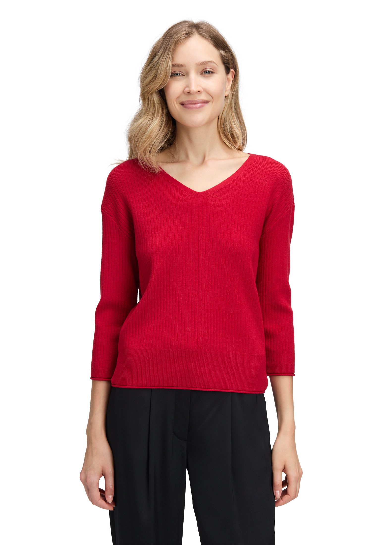 Betty Barclay Strickpullover Damen Feinstrickpullover mit V