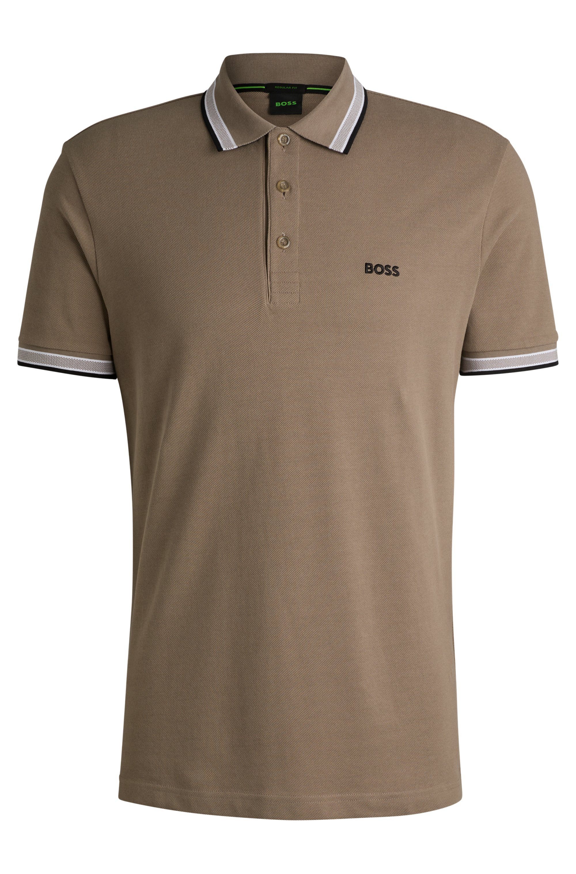 BOSS GREEN Poloshirt Paddy Regular Fit atmungsaktive Piqué-Webstruktur, Flachstrickkragen, gerader Schnitt – Bild 4 von 5
