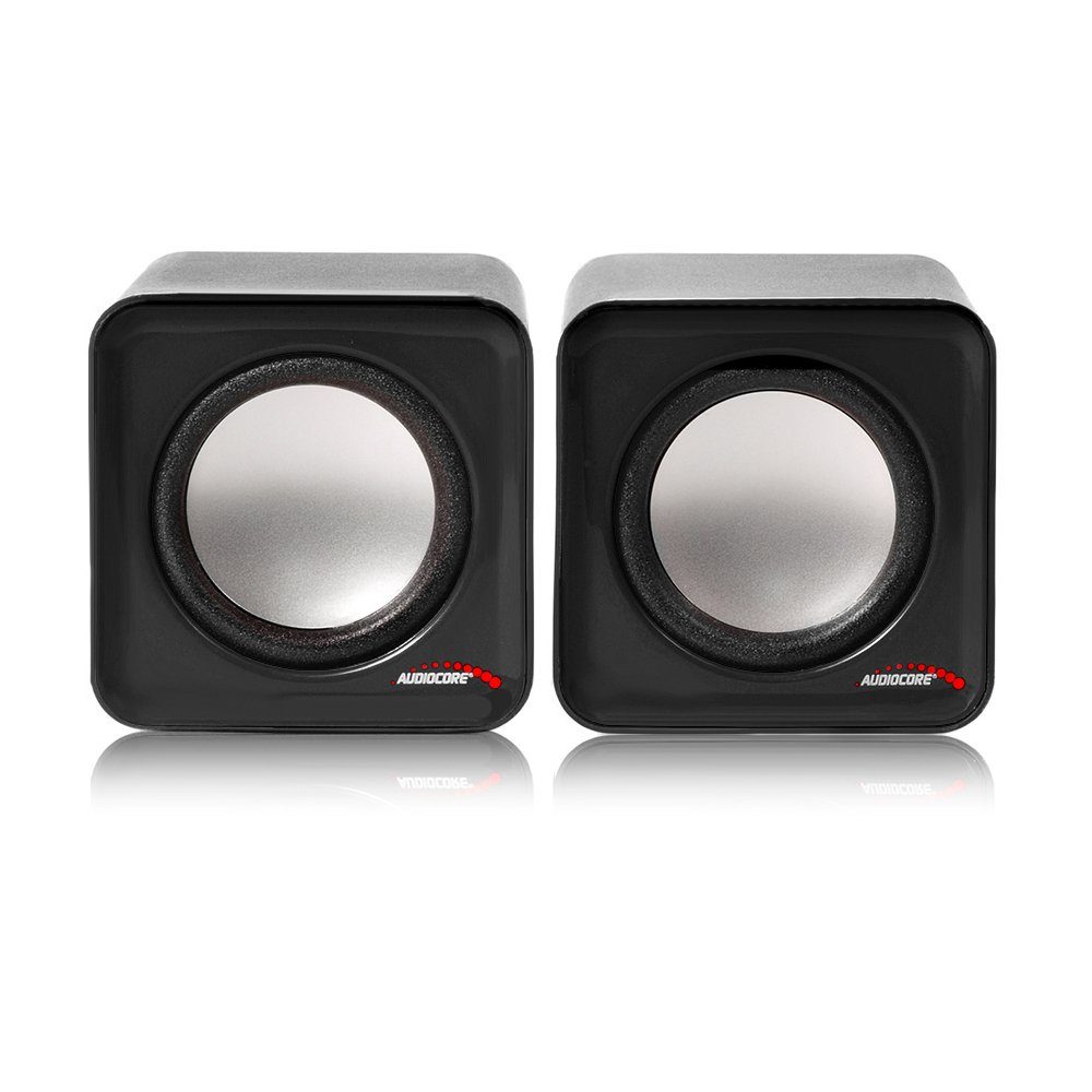 Audiocore AC870 Stereo, 2.0 PC-Lautsprecher (6 W, Lautstärkeregelung) Schwarz