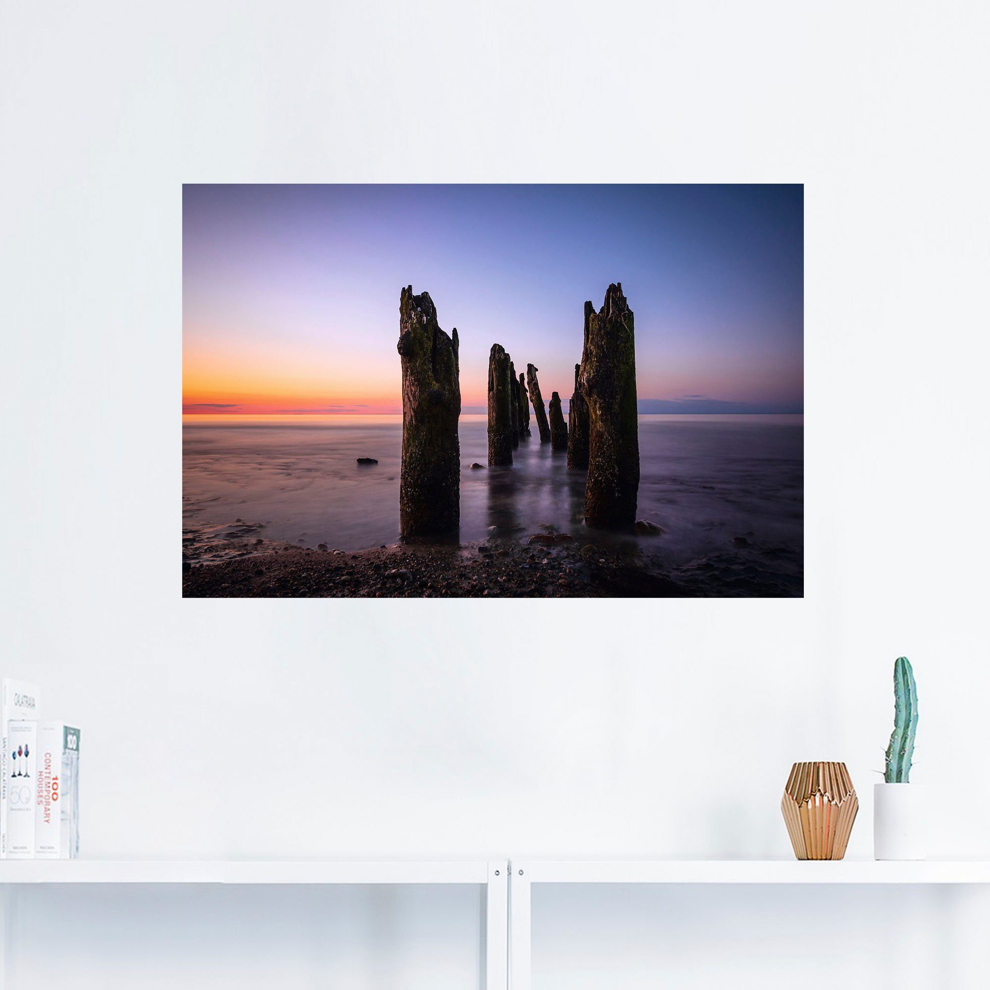 Artland Wandbild »Buhnen an der Ostsee bei Kühlungsborn«, Küstenbilder (1 Stück), in vielen Größen & Produktarten - Alubild / Outdoorbild für den Außenbereich, Leinwandbild, Poster, Wandaufkleber / Wandtattoo auch für Badezimmer geeignet-HomeTrends