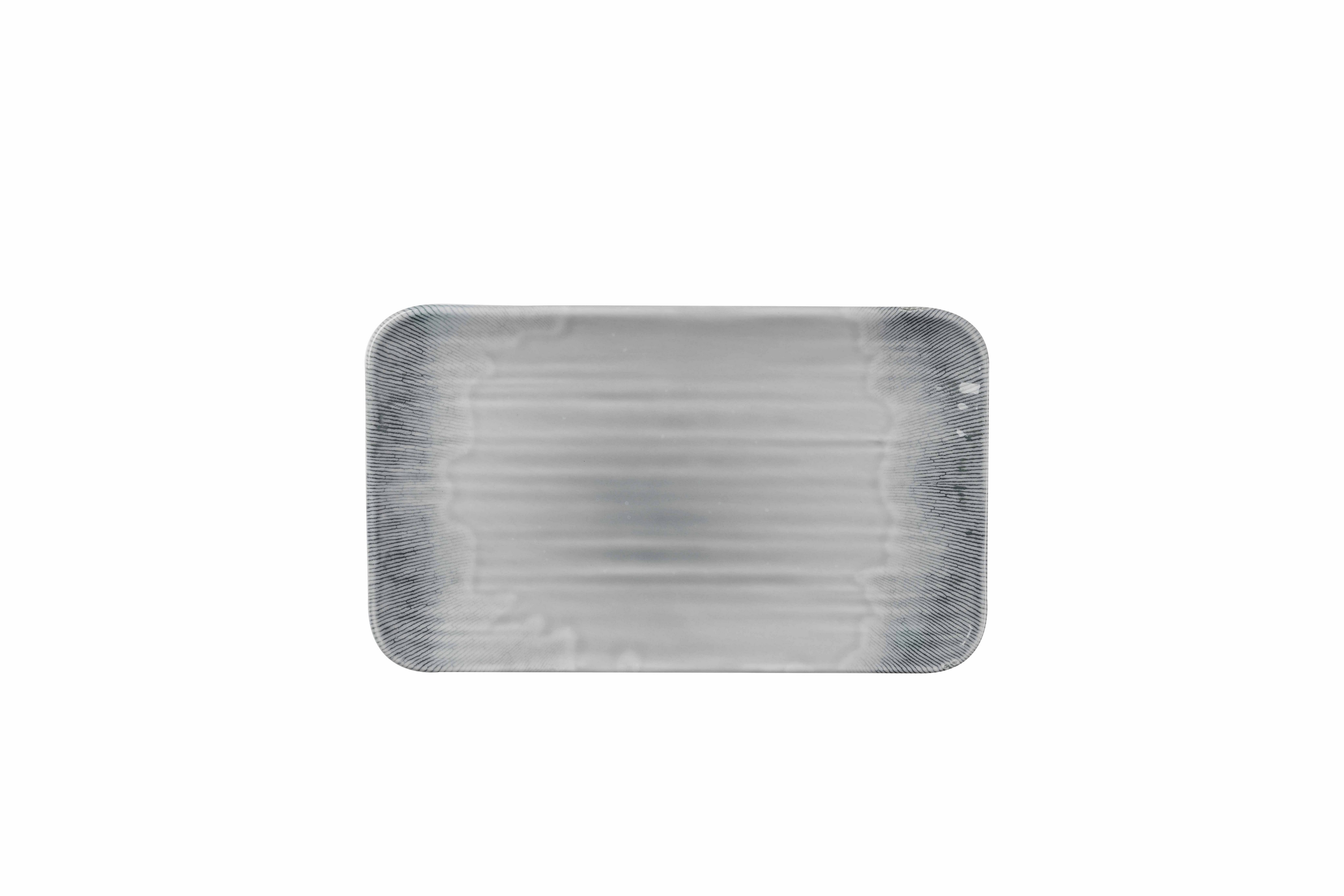 Dudson Servierplatte Dudson Harvest Flux Grey Organische Rechteckige Platte, Grau, 27x16cm, Feinstes Porzellan