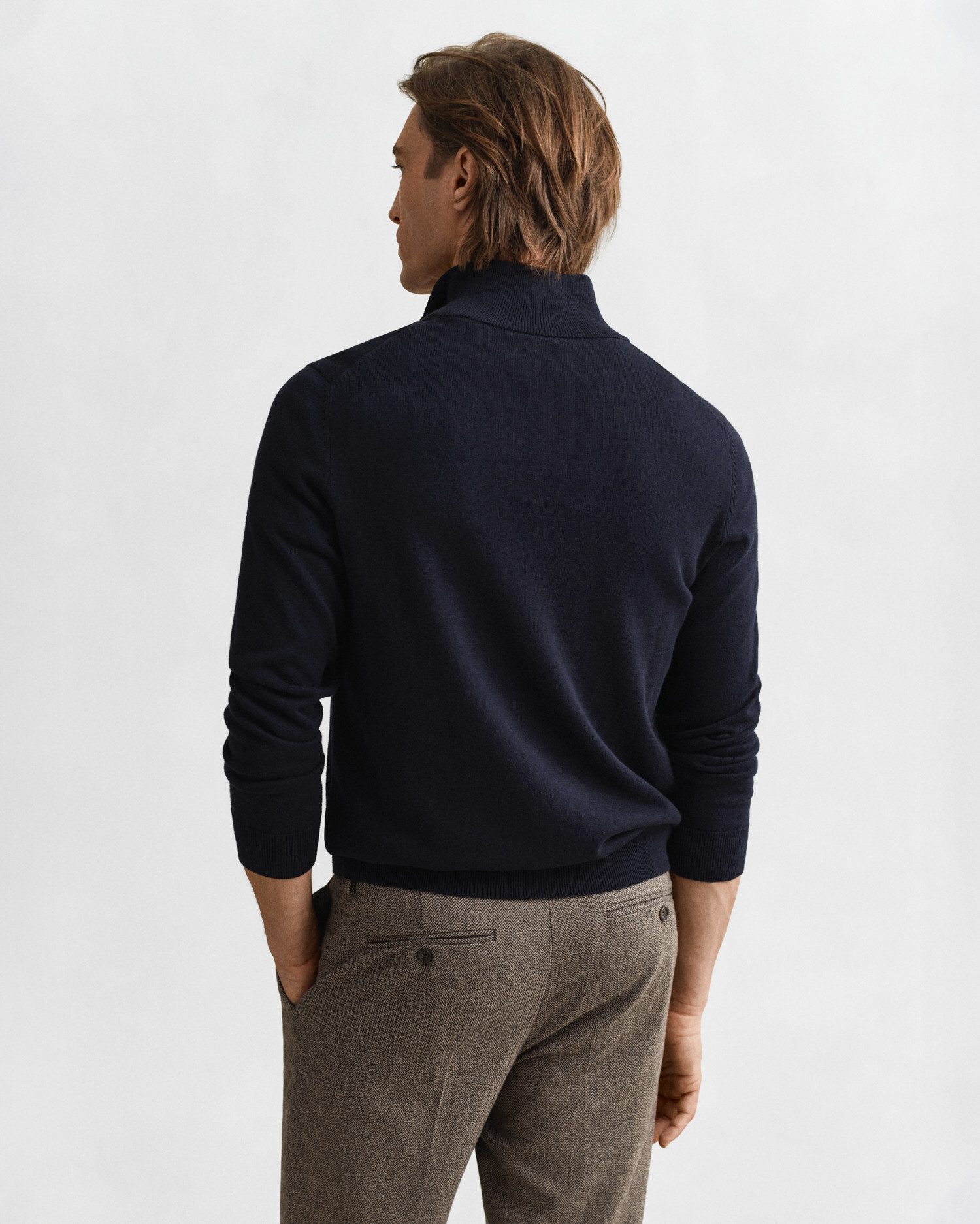Gant Troyer CLASSIC COTTON HALF ZIP mit gerippten Details