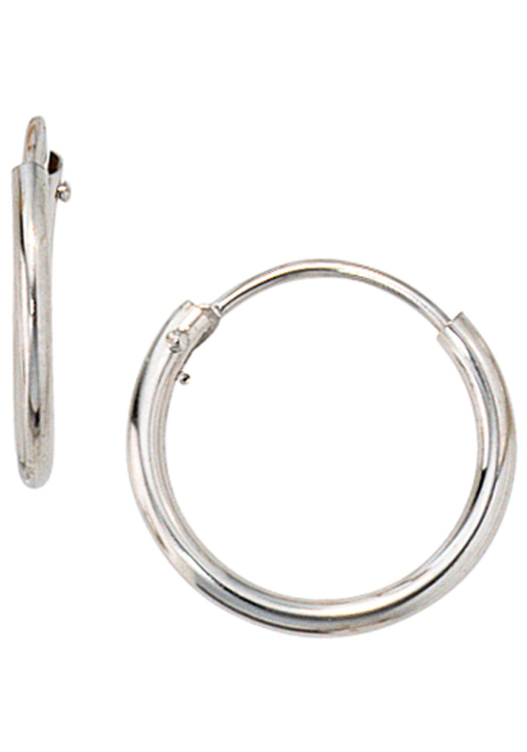 JOBO Paar Creolen, rund 585 Weißgold günstig online kaufen