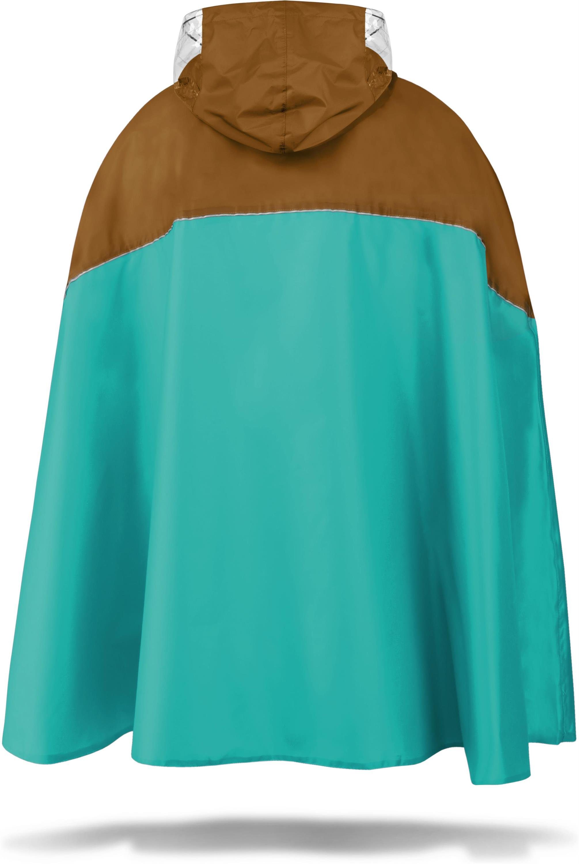 normani Regenponcho Regenponcho Sohra Wasserdichter Fahrradponcho mit Kapuze und Sichtfenster