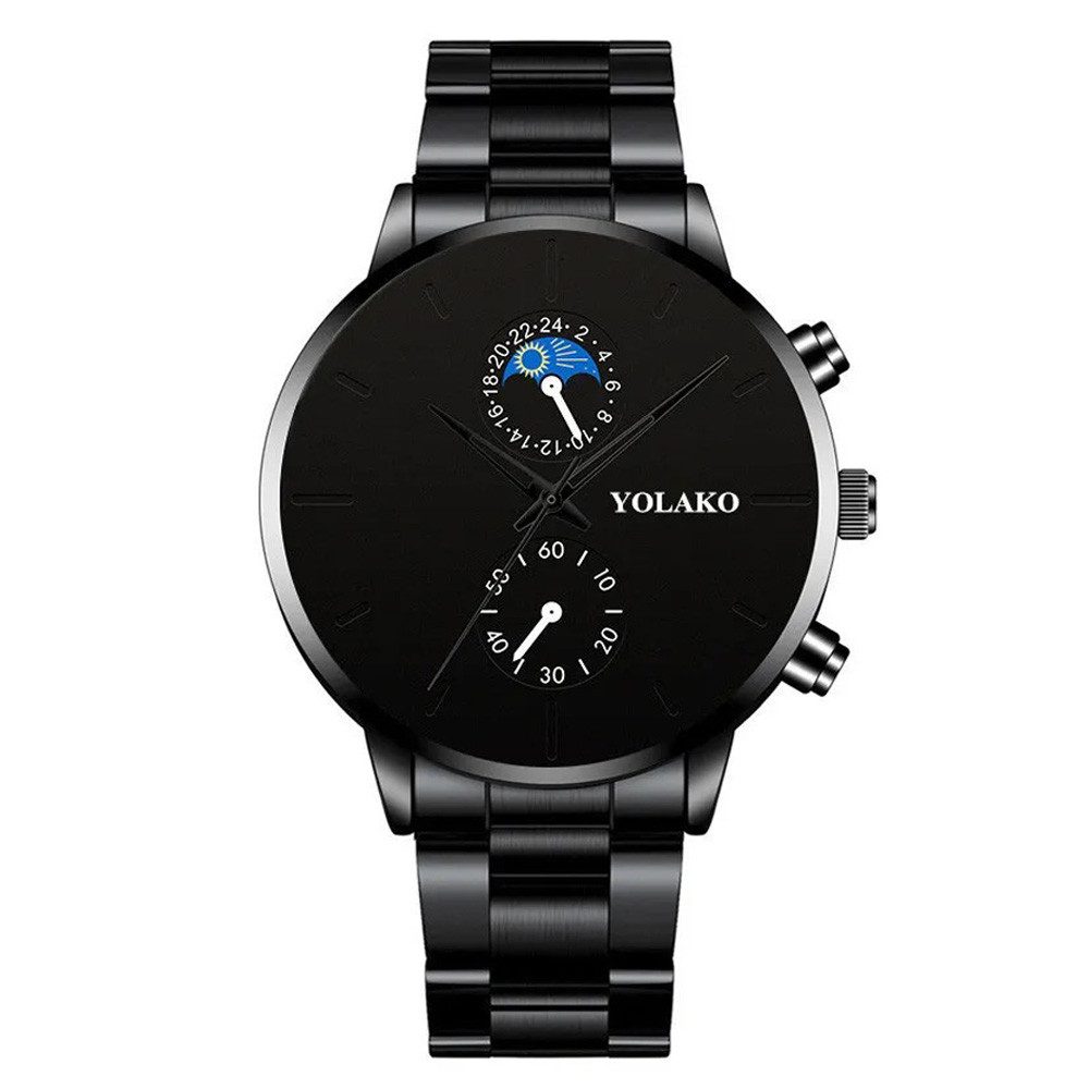 Taffstyle Sportuhr Schwarze Herren Uhr Männer Armbanduhr Quarzuhr Sportuhr Edelstahl, (Geschenke für Männer zum Geburtstag Weihnachten Valentinstag Vatertag), Armbanduhr Analog Quarzuhr Sportuhr Edelstahl Sportuhr