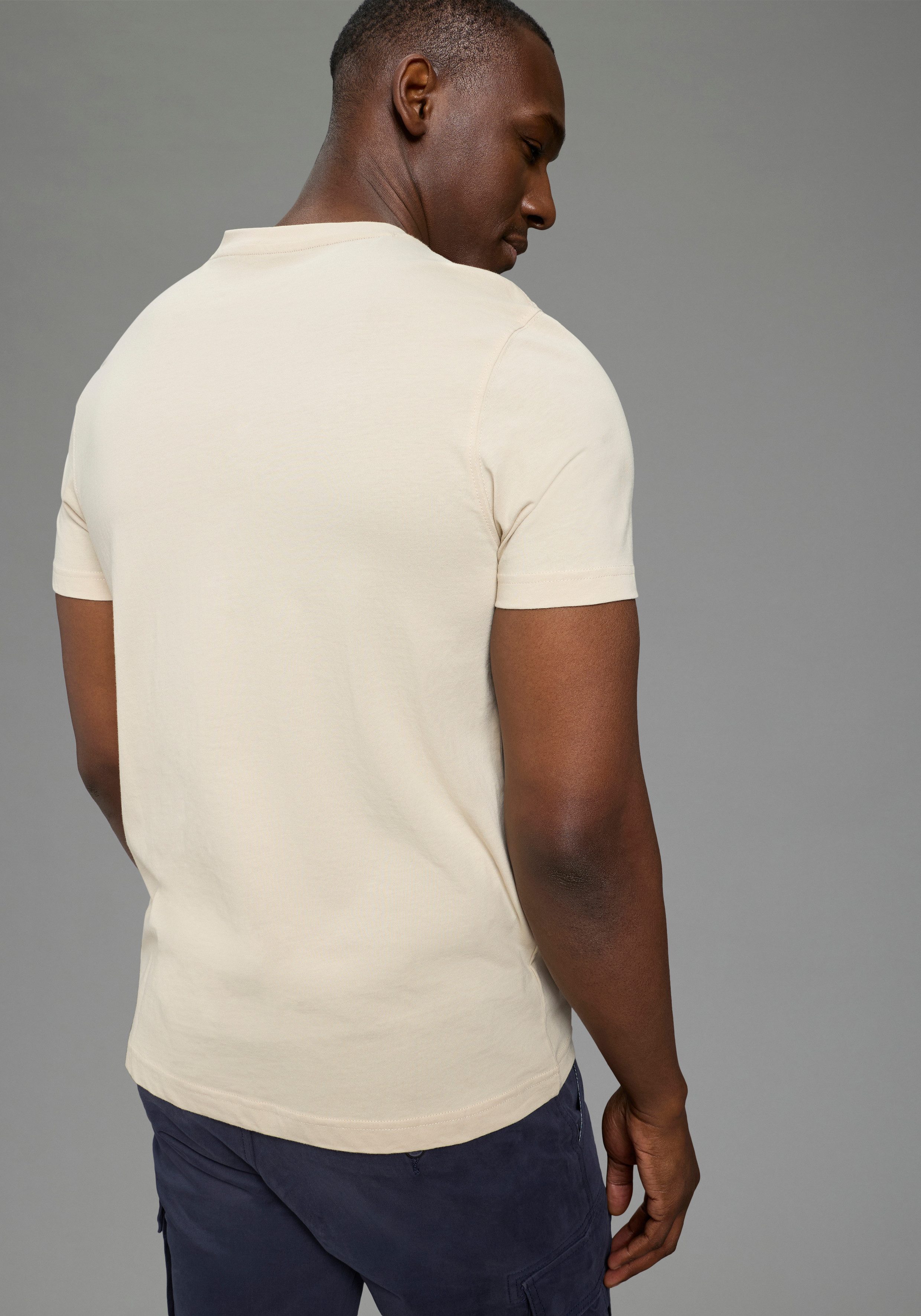 DELMAO Rundhalsshirt Kurzarm, Regular Fit, basic, aus 100% Baumwolle