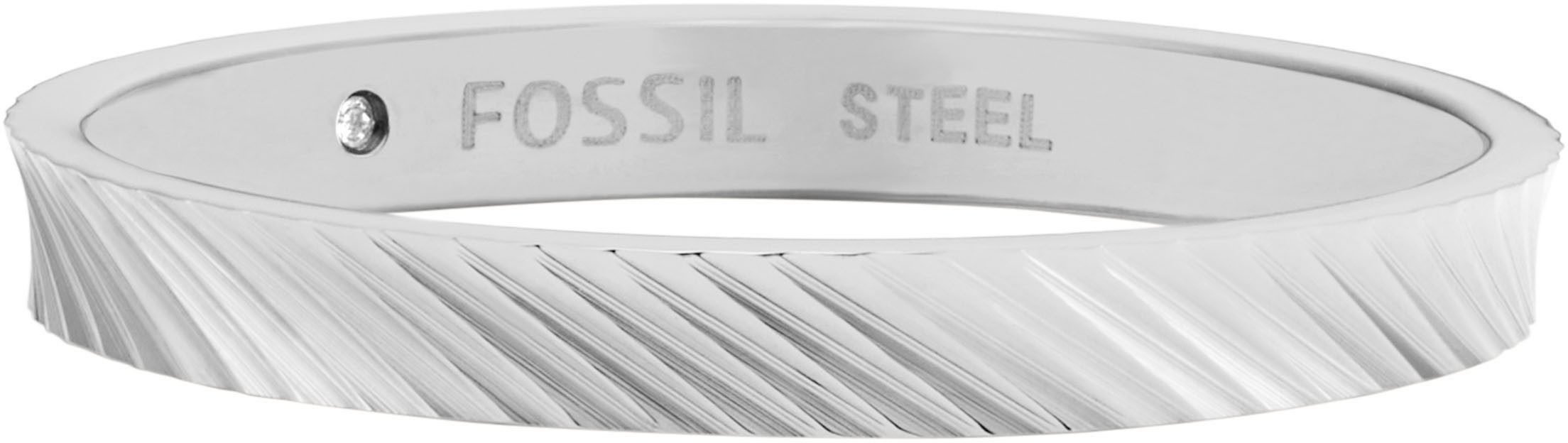Fossil Fingerring Schmuck Edelstahl Ring Harlow Linear Texture
