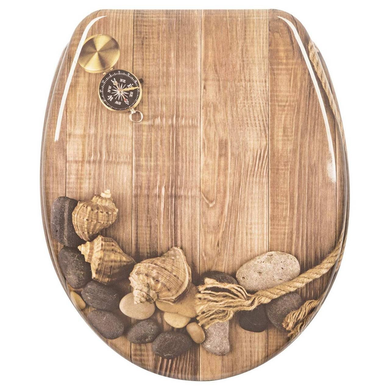 Woltu WC-Sitz (1-St), mit Abesenkautomatik, aus Duroplast, Deco Design günstig online kaufen