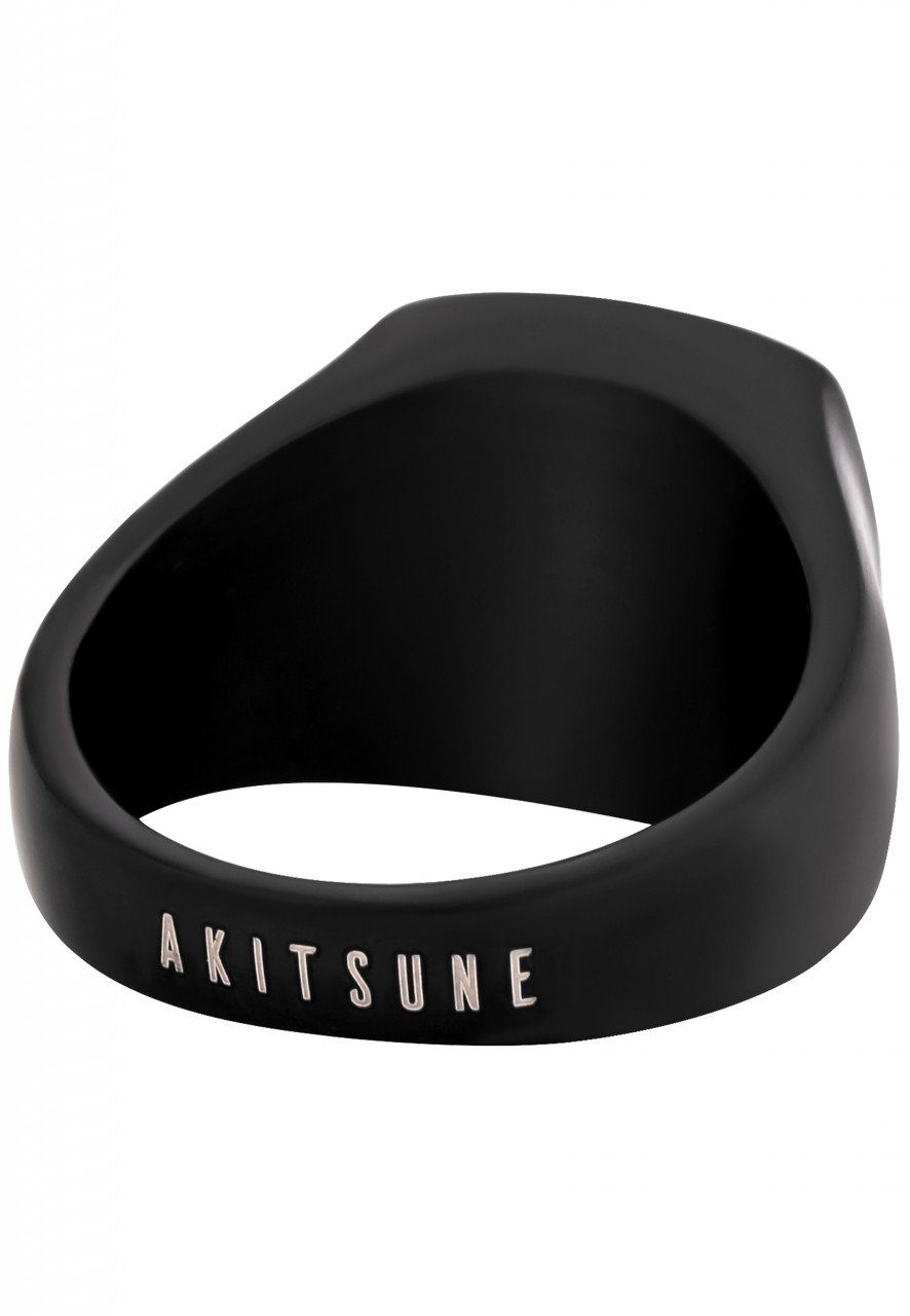 Akitsune Siegelring Opul Ring Mattschwarz EU 59 - UK R - US 9