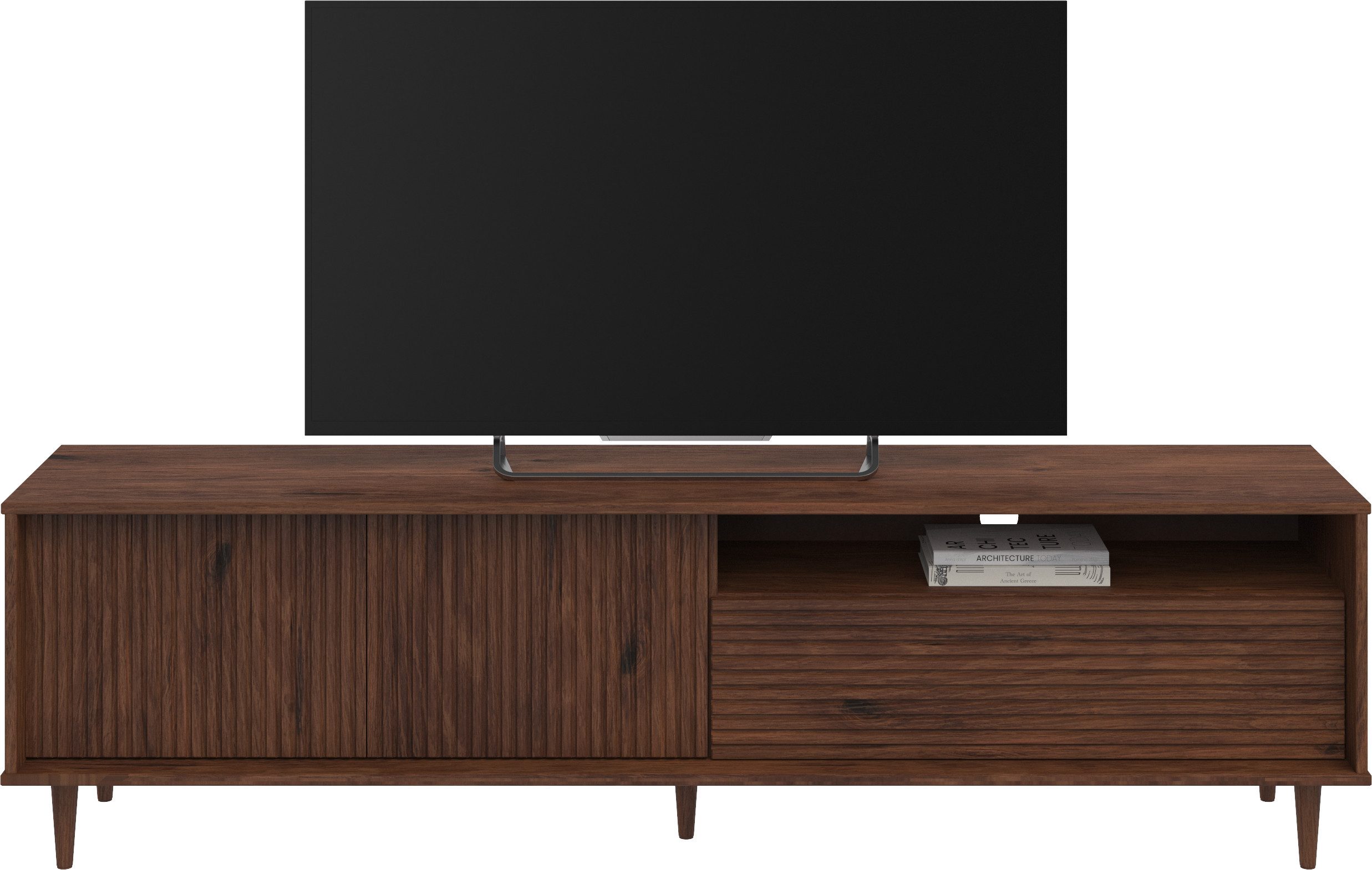 OTTO home Lowboard Malmedy Front mit gefrästen Rillen, TV-Kommode aus massivem Kiefernholz, Push-to-open, Breite 180 cm. Reduzierter Preis € 379,99. Unverbindliche Preisempfehlung € 669,99