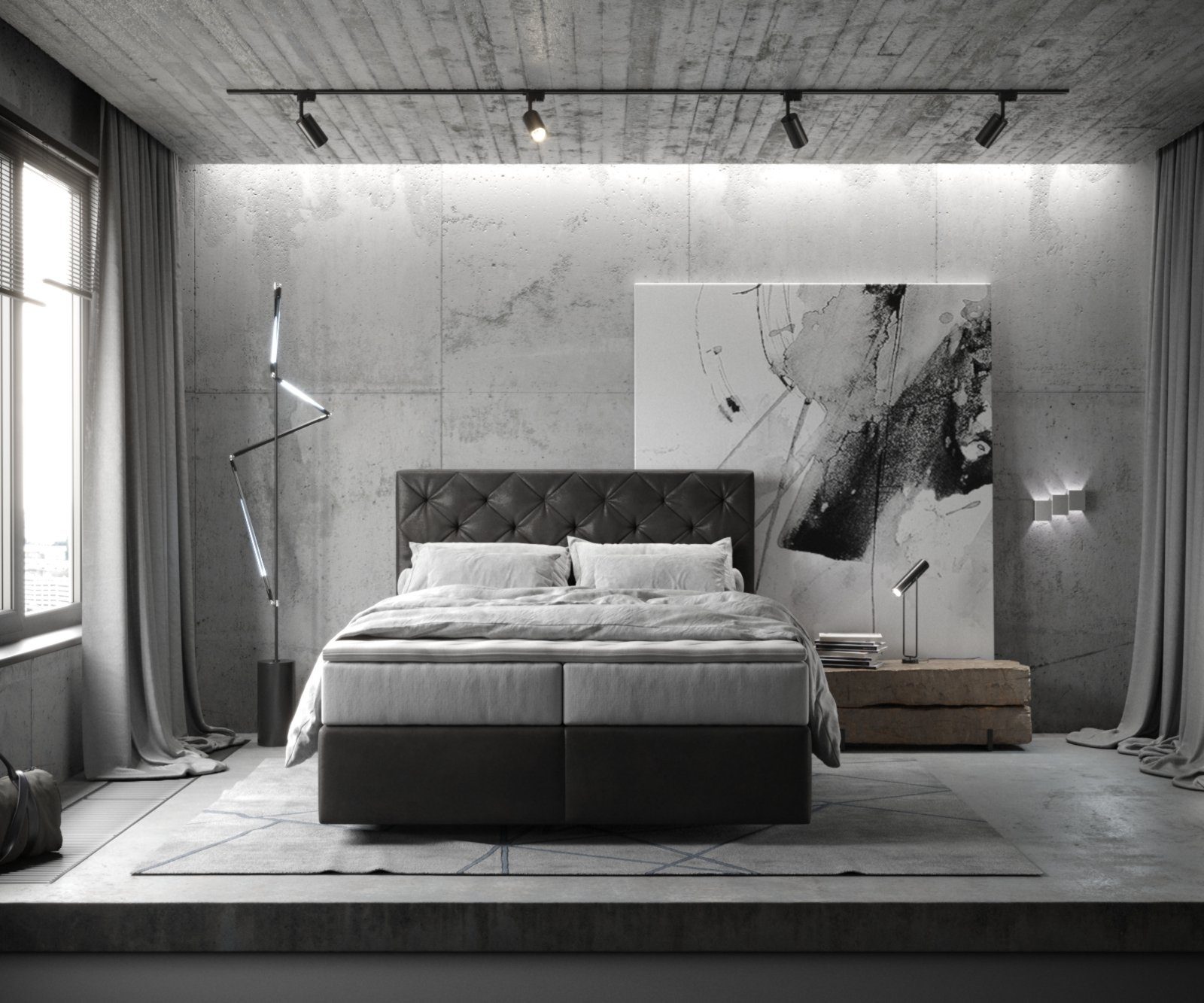 DELIFE Boxspringbett Dream-Great, Mikrofaser Anthrazit Vintage günstig online kaufen