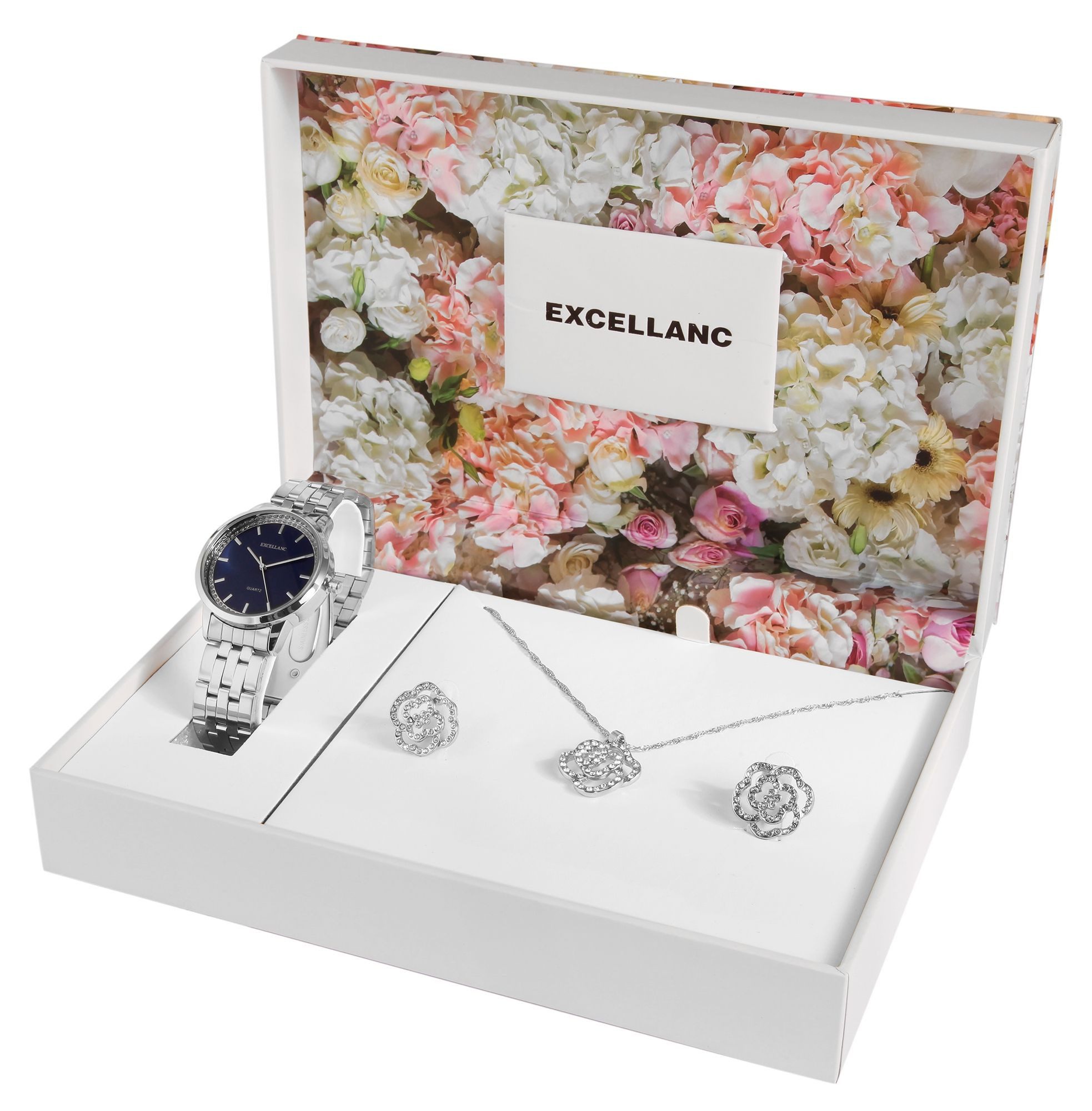 Schmuckset 1800238 Excellanc Geschenkset mit Uhr, Halskette & Ohrringen